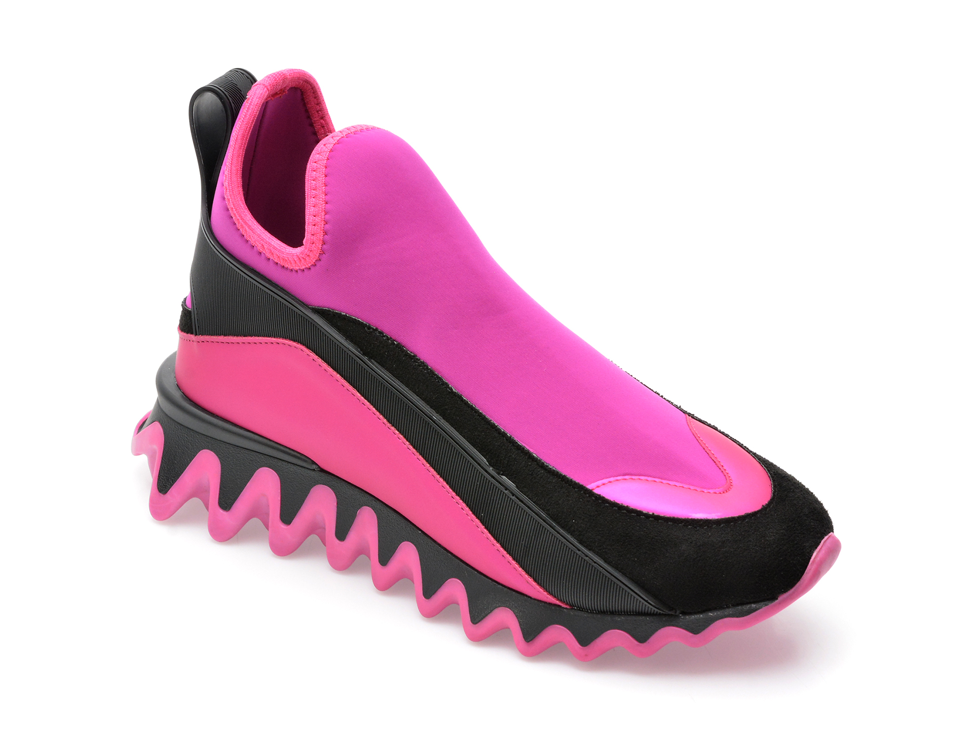 Pantofi sport GRYXX fucsia, T2352, din material textil si piele ecologica