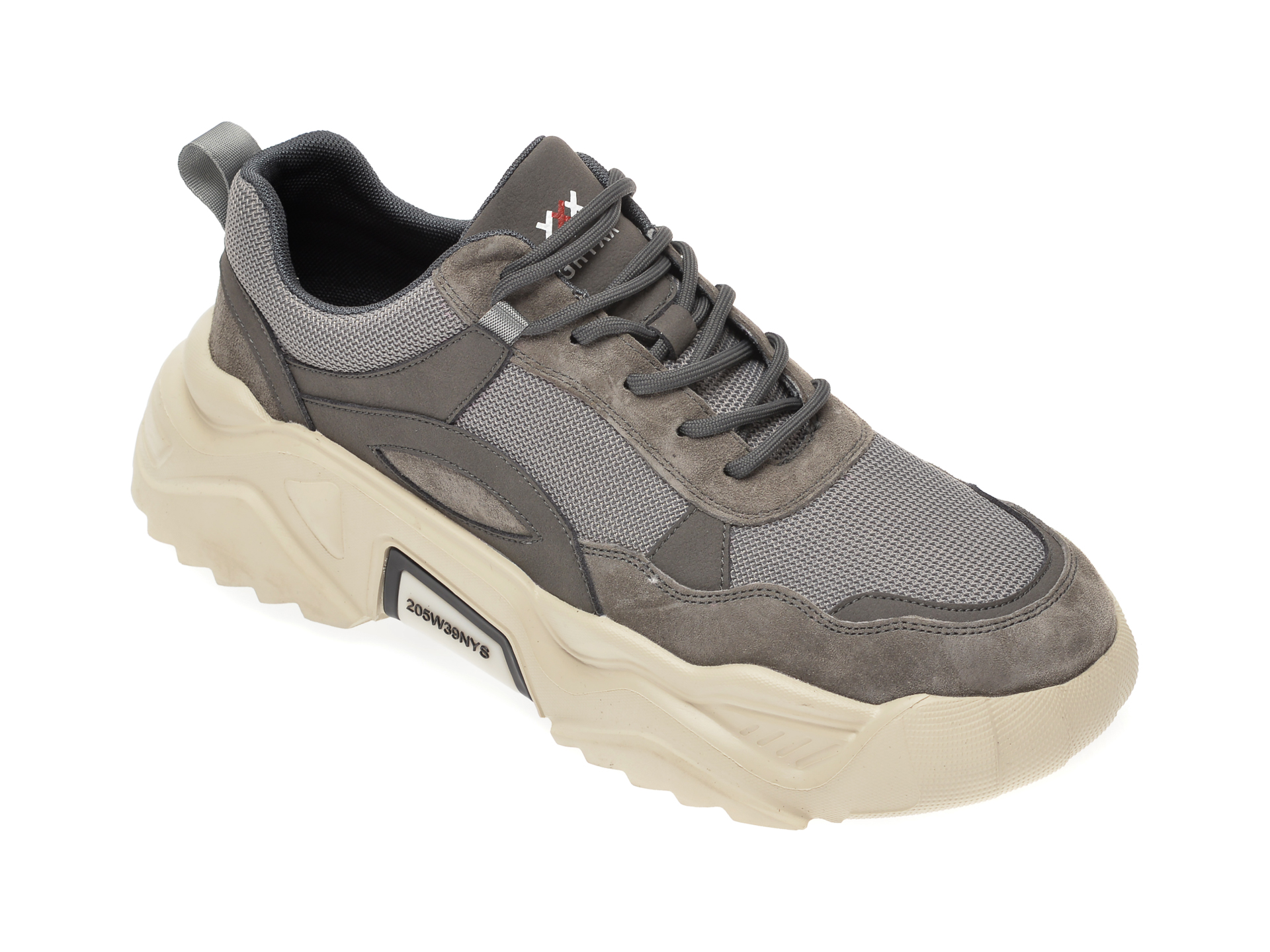 Pantofi sport GRYXX gri, 35917, din material textil si piele intoarsa
