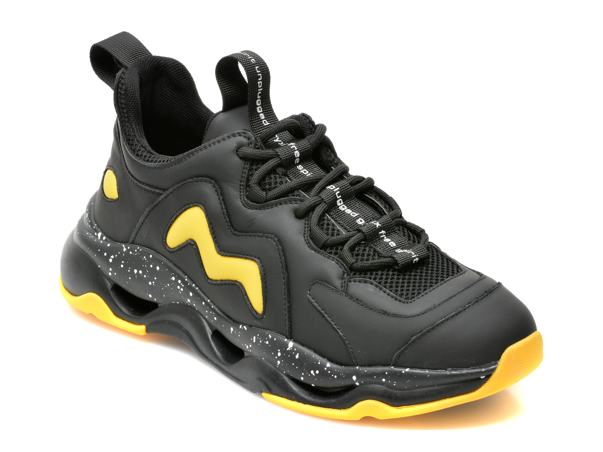 Pantofi sport GRYXX negri, 20853, din material textil si piele naturala GRYXX imagine reduceri