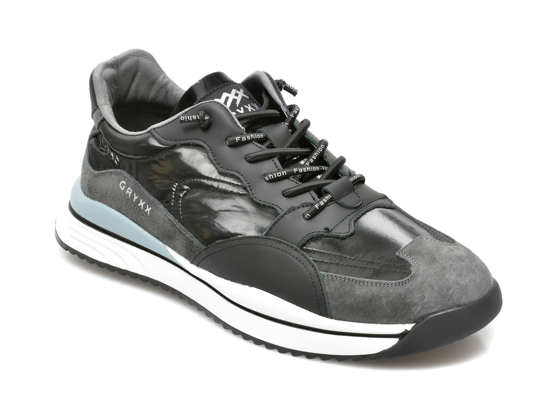 Pantofi sport GRYXX negri, 212951, din material textil si piele naturala