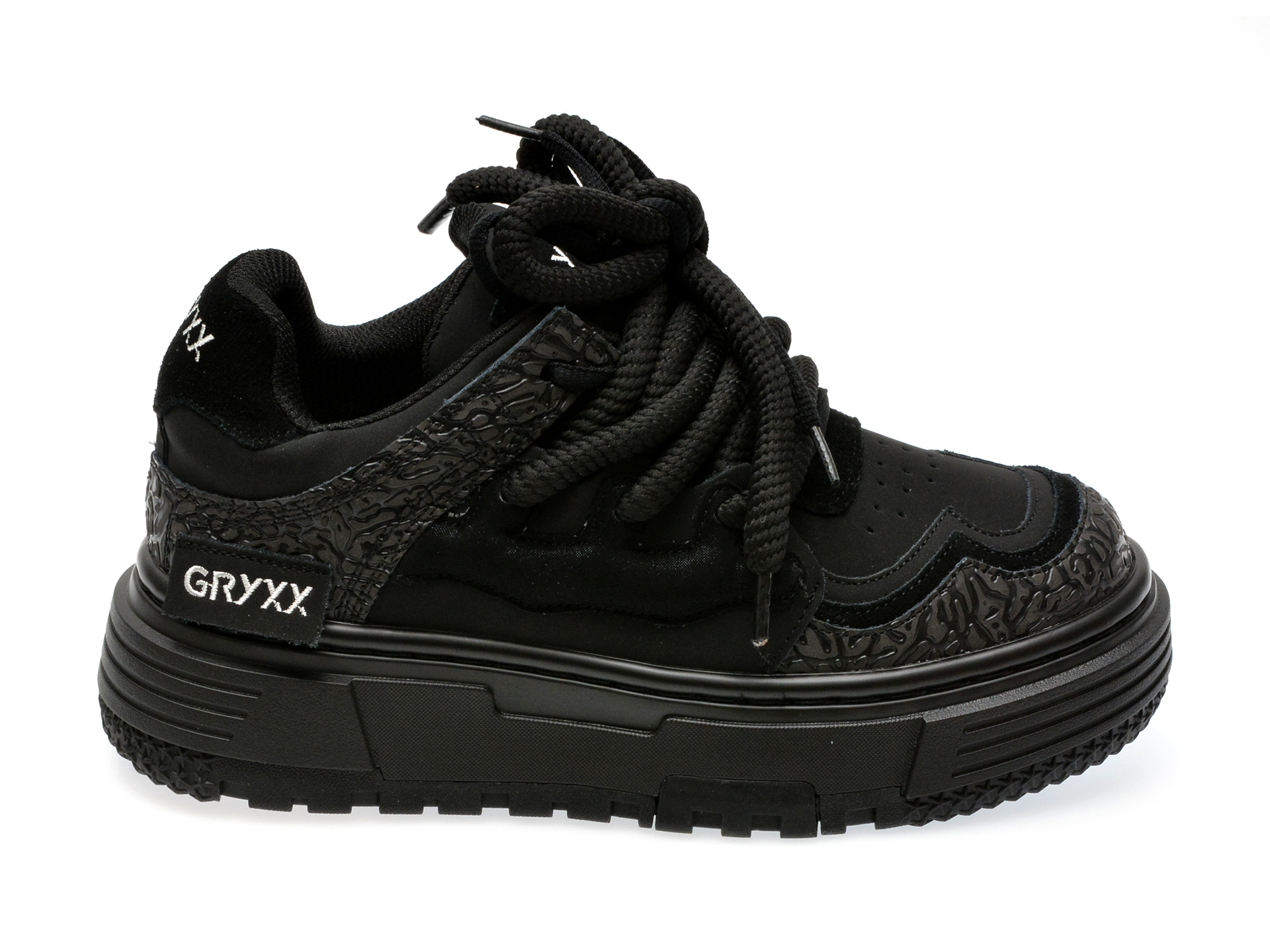 Pantofi Sport Gryxx Negri, 3551, Din Piele Naturala