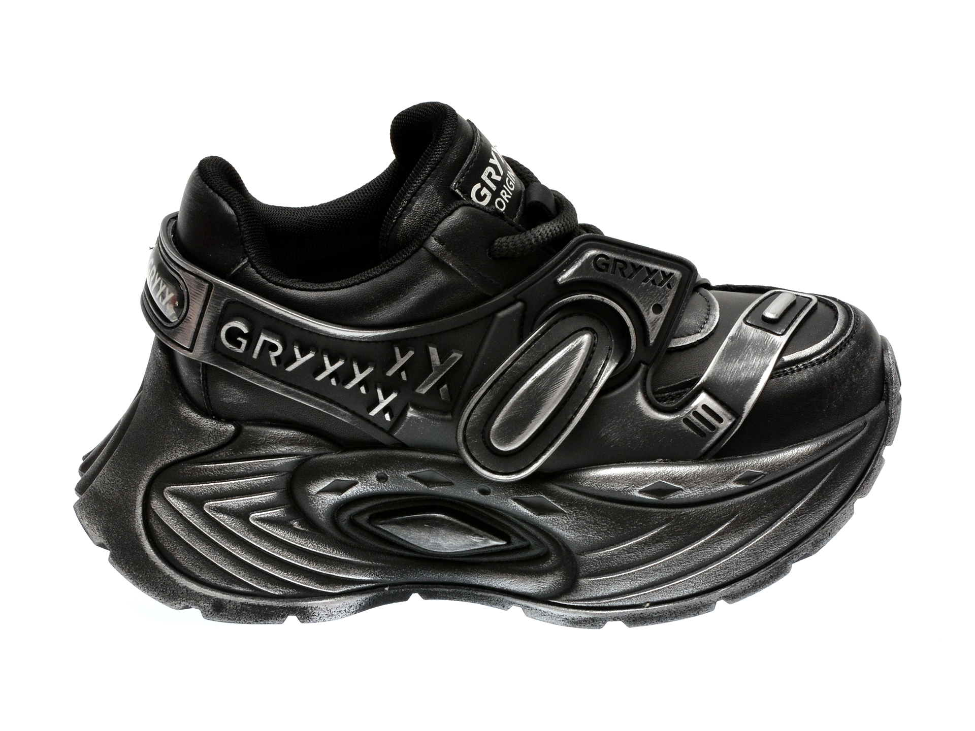 Pantofi Sport Gryxx Negri, 50092, Din Piele Naturala