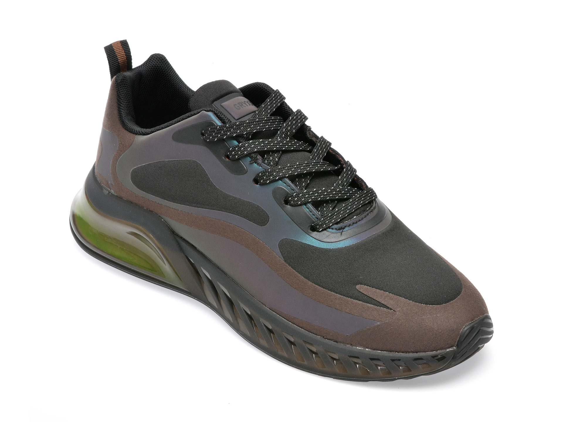 Pantofi sport GRYXX negri, 66139, din material textil si piele ecologica
