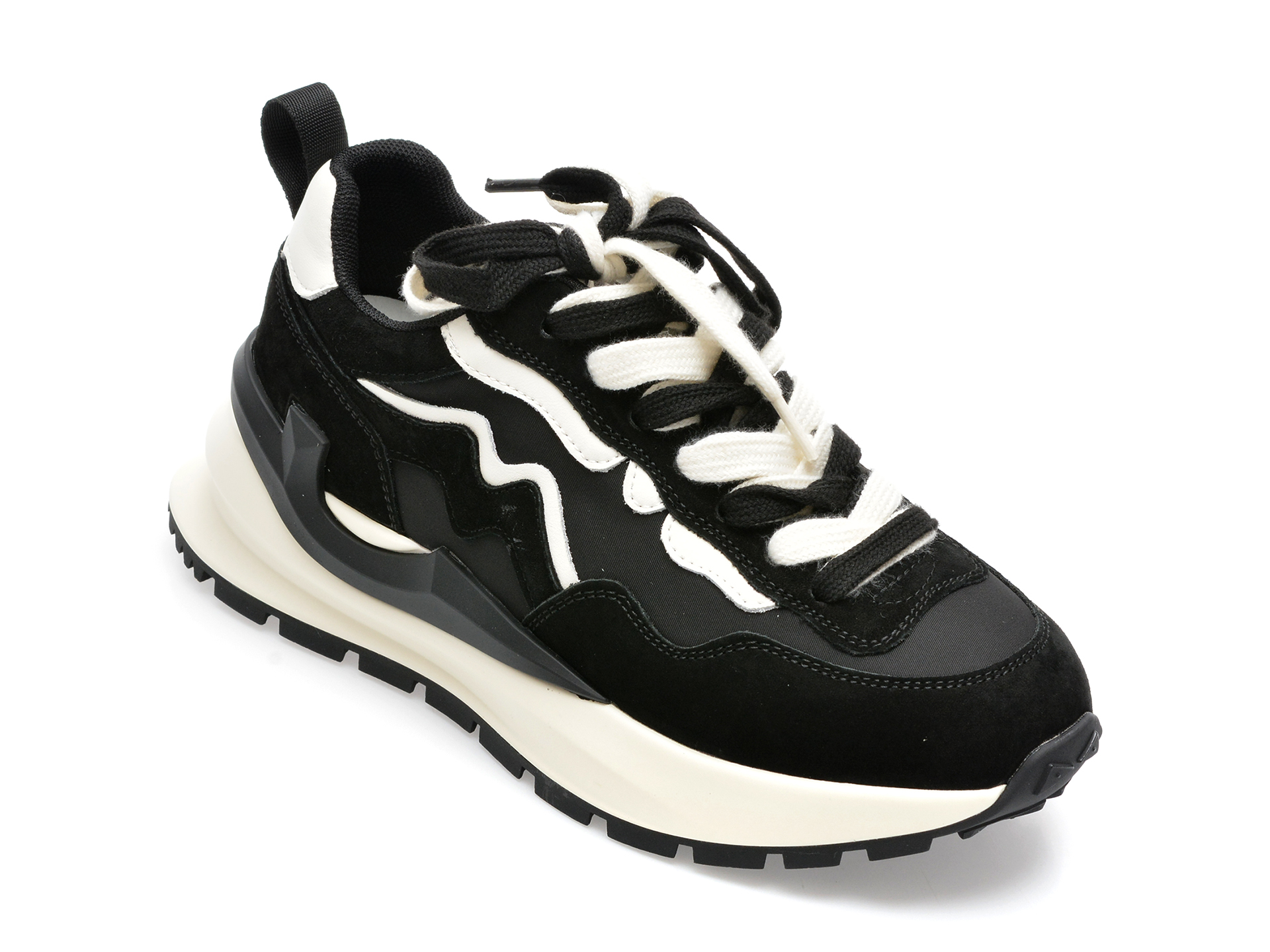 Pantofi sport GRYXX negri, GD203, din material textil si piele naturala /femei/pantofi imagine noua