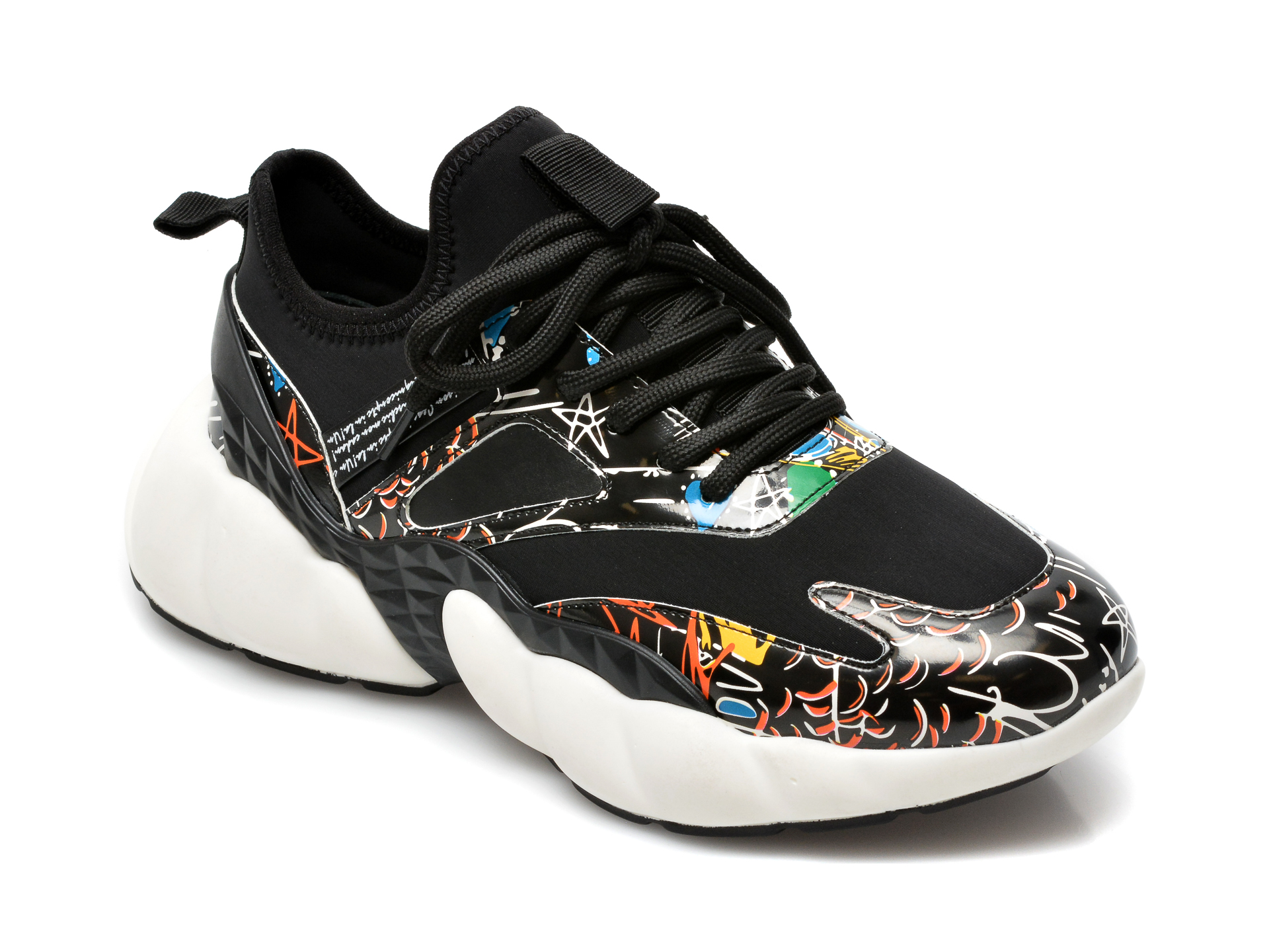 Pantofi sport GRYXX negri, MO1546, din material textil si piele ecologica