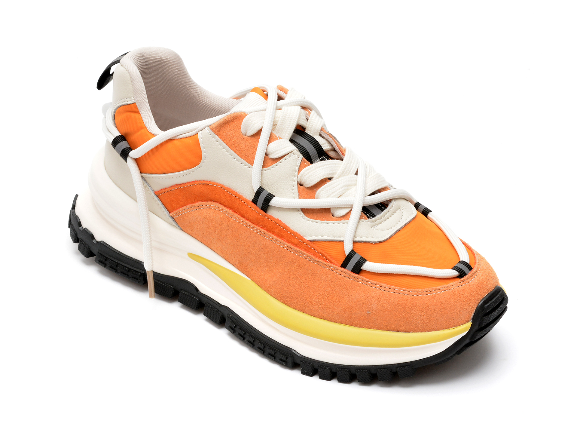 Pantofi sport GRYXX portocalii, 2202, din material textil si piele naturala