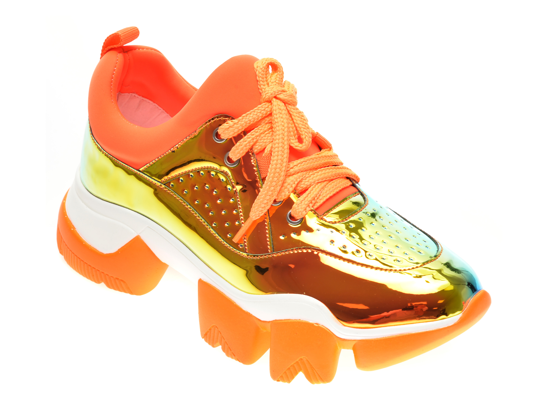 Pantofi sport GRYXX portocalii, M0992, din material textil si piele ecologica