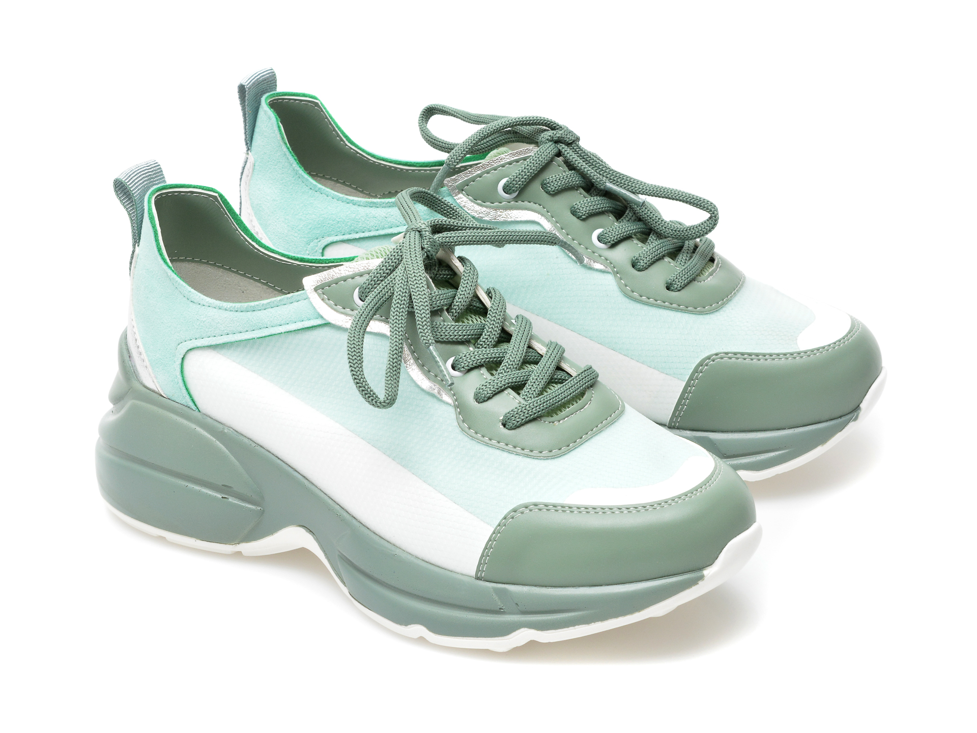 Pantofi sport GRYXX verzi, MO59100, din material textil si piele ecologica