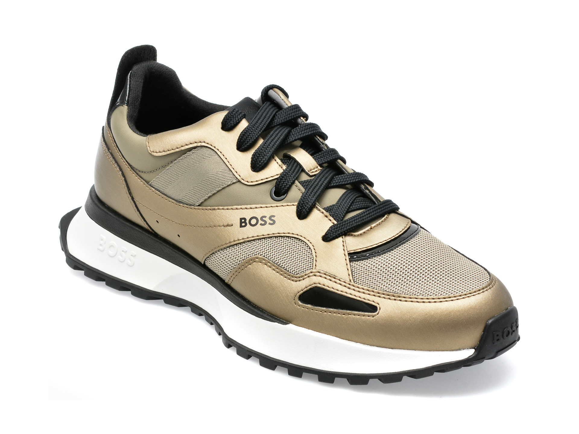 Pantofi sport HUGO BOSS aurii, 562, din material textil si piele ecologica Hugo Boss