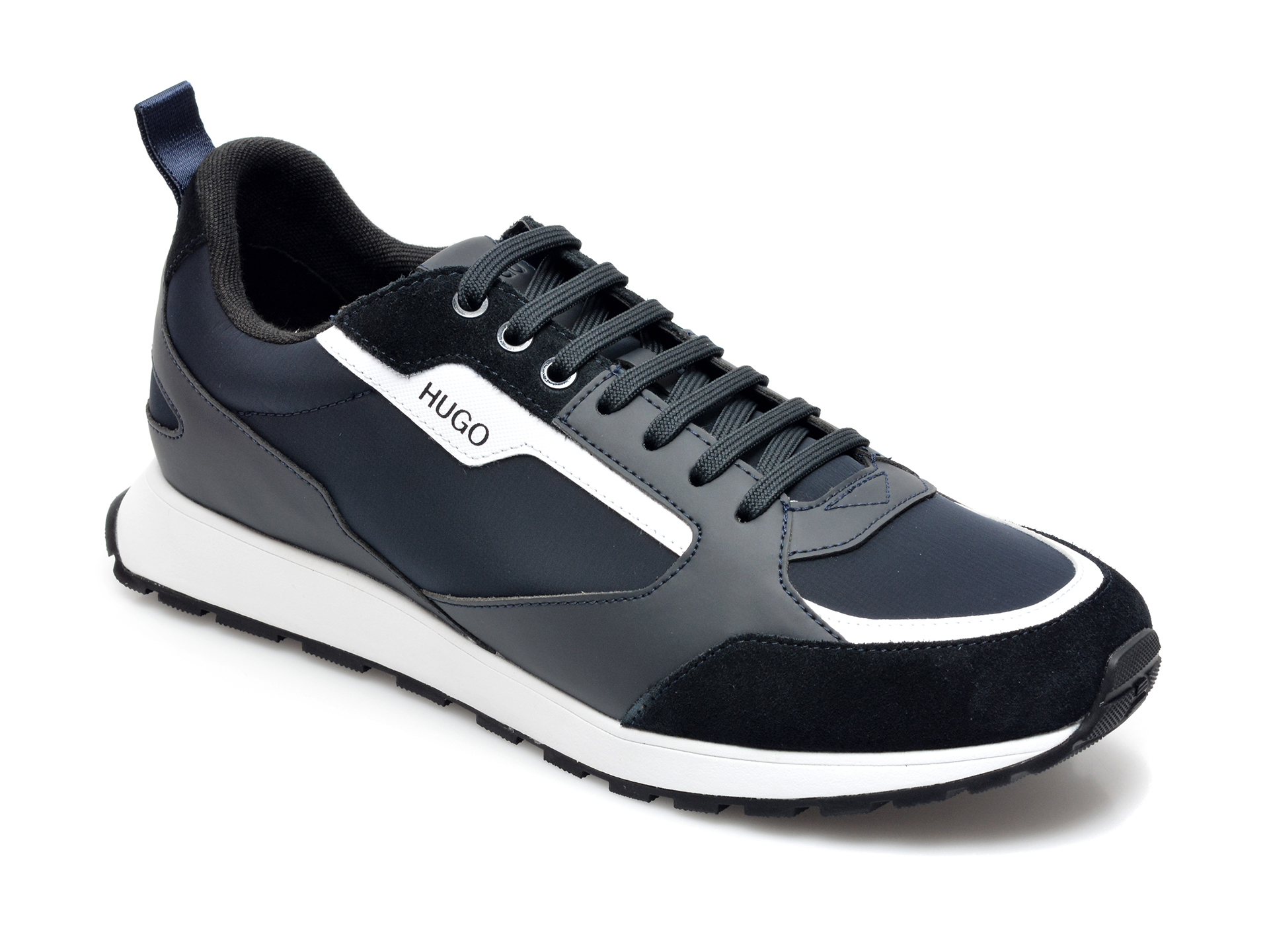 Pantofi sport HUGO BOSS bleumarin, 1740, din material textil si piele intoarsa