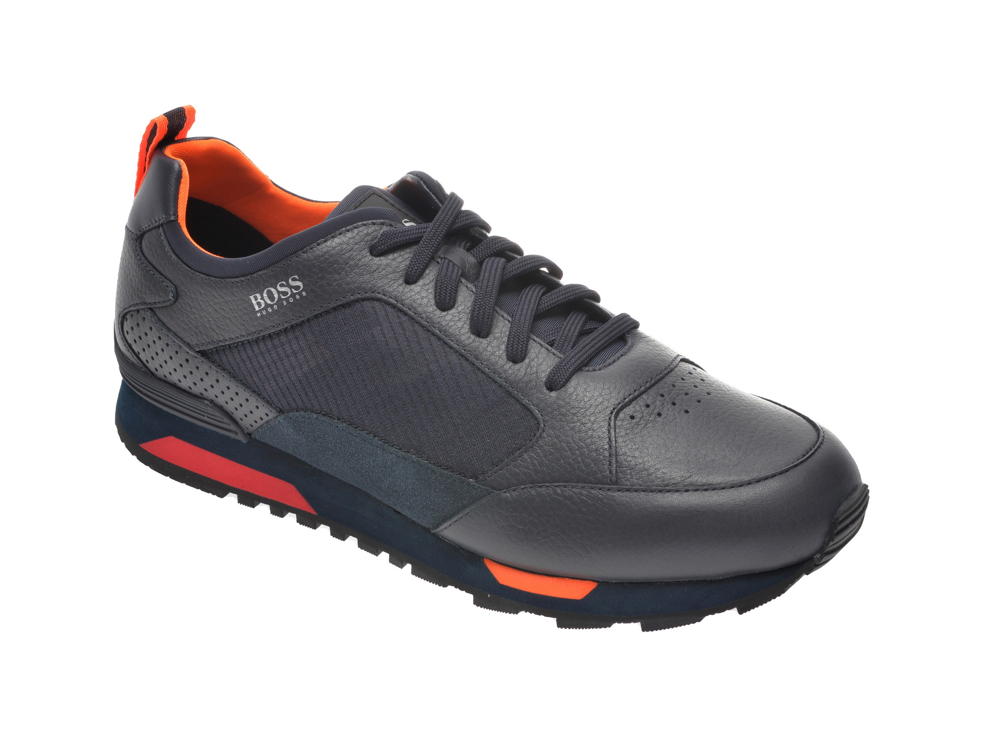 Pantofi sport HUGO BOSS bleumarin, 8483, din material textil si piele naturala