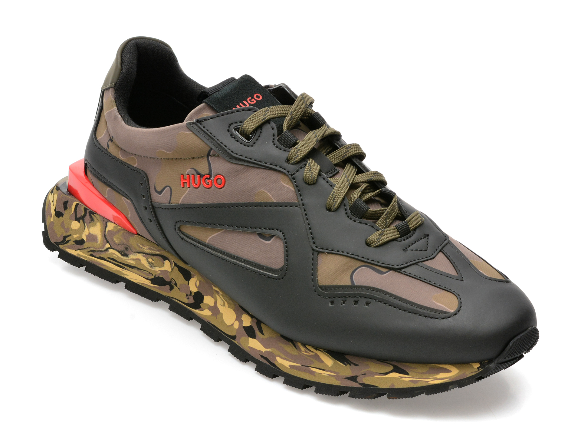 Pantofi sport HUGO BOSS kaki, 461, din material textil si piele ecologica