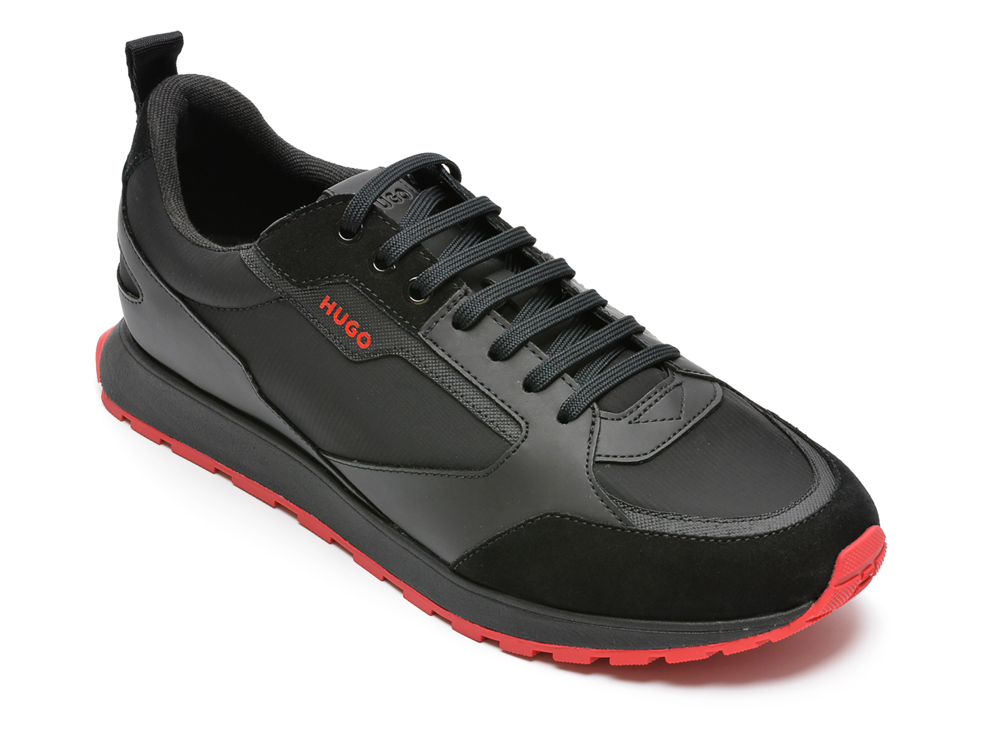 Pantofi sport HUGO BOSS negri, 1304, din material textil si piele ecologica