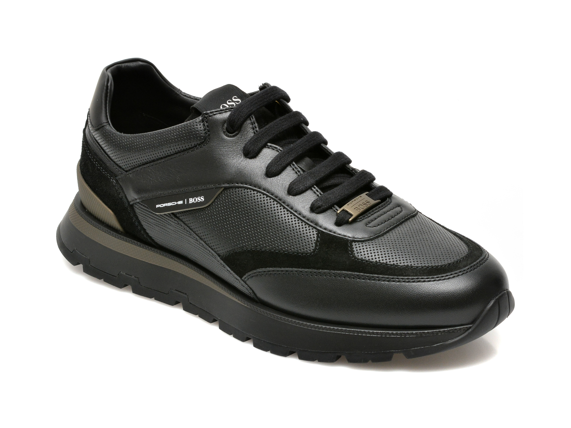 Pantofi sport HUGO BOSS negri, 536, din piele naturala 2023 ❤️ Pret Super tezyo.ro imagine noua 2022