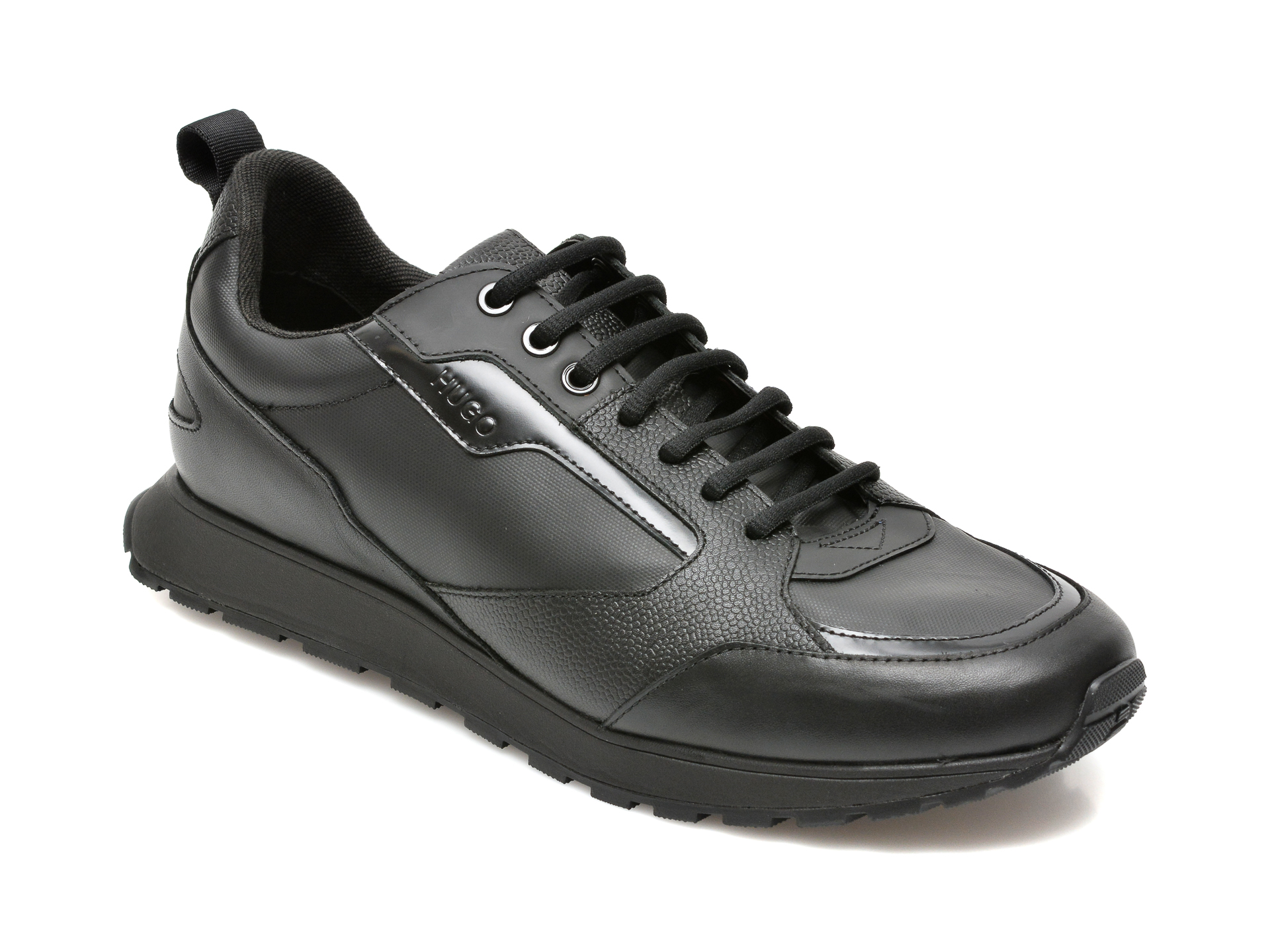 Pantofi sport HUGO BOSS negri, 9318, din piele naturala Hugo Boss imagine reduceri