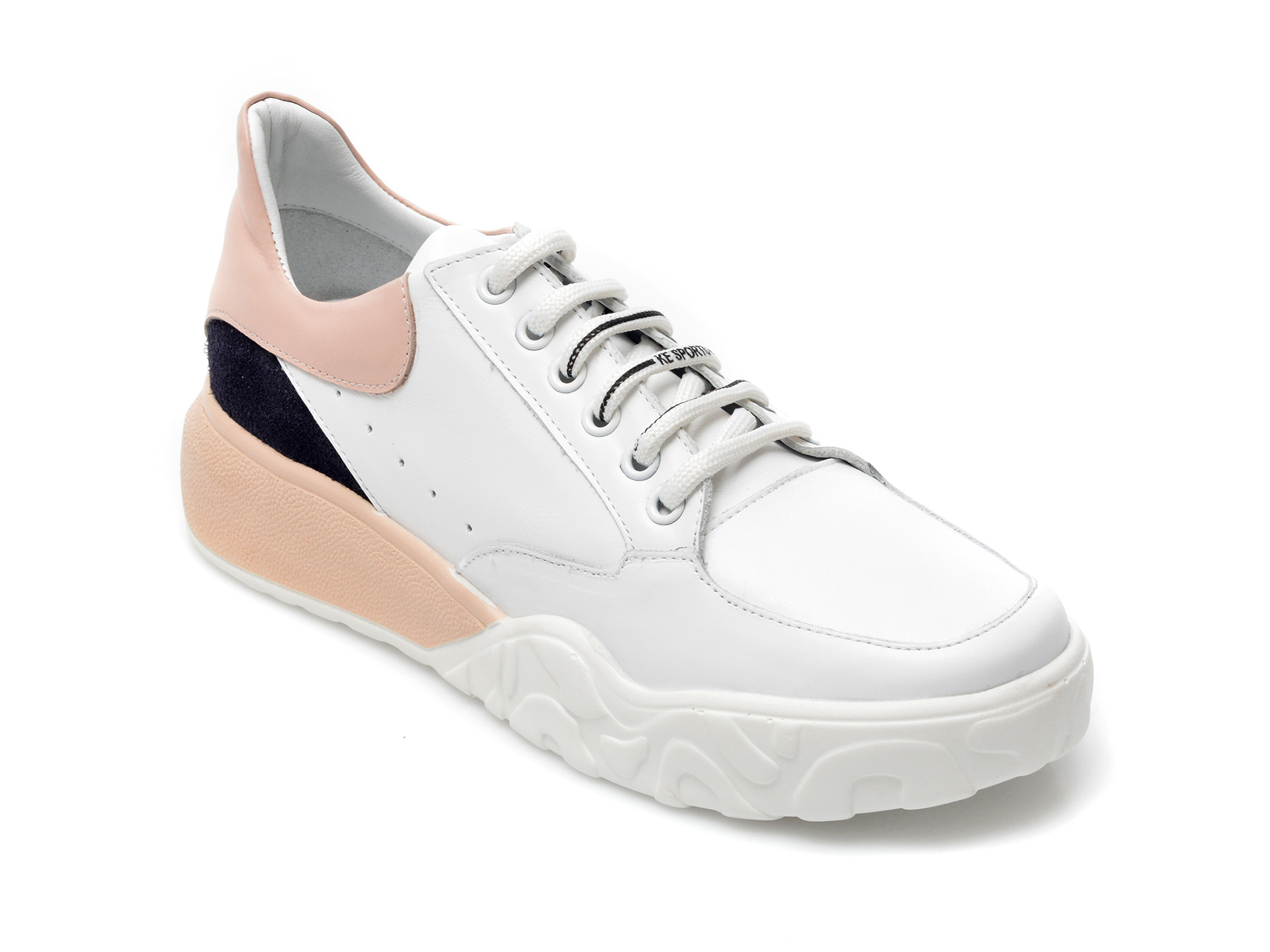 Pantofi sport IMAGE albi, 157939, din piele naturala