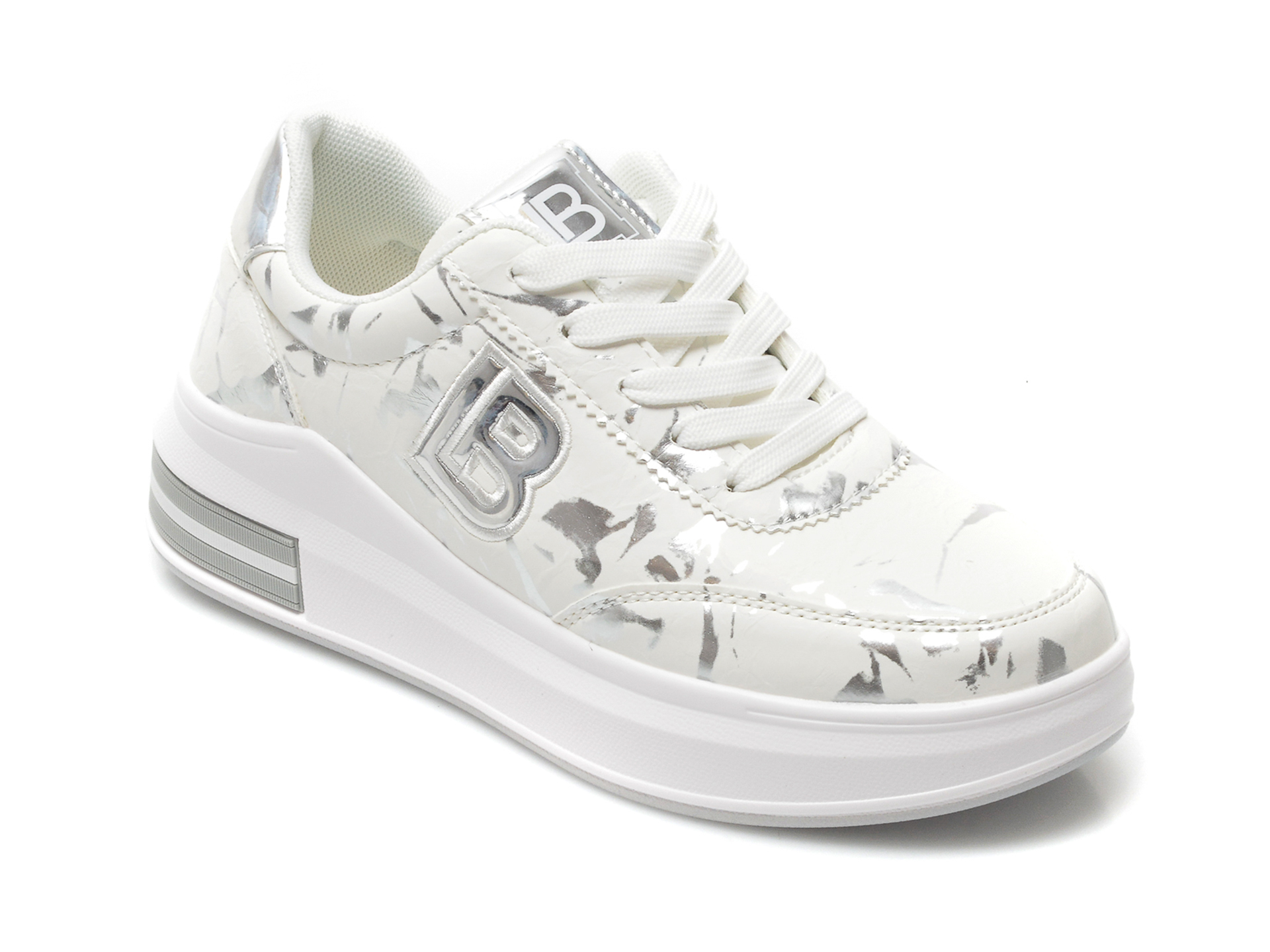 Pantofi sport LAURA BIAGIOTTI albi, 7504, din piele ecologica Laura Biagiotti imagine noua
