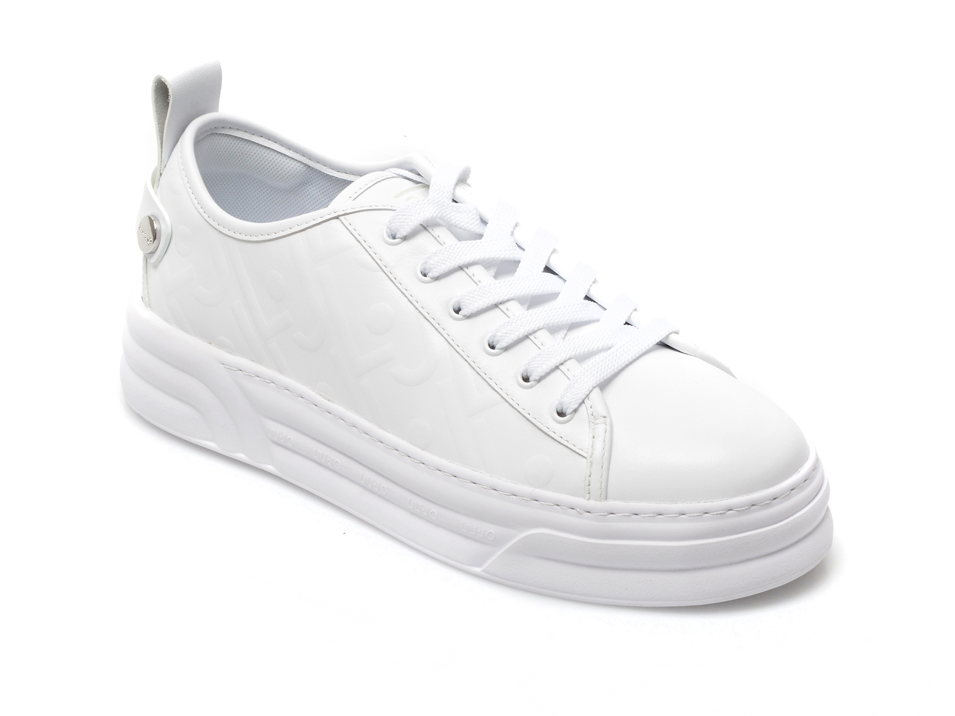 Pantofi sport LIU JO albi, CLEO01, din piele naturala Liu Jo imagine noua