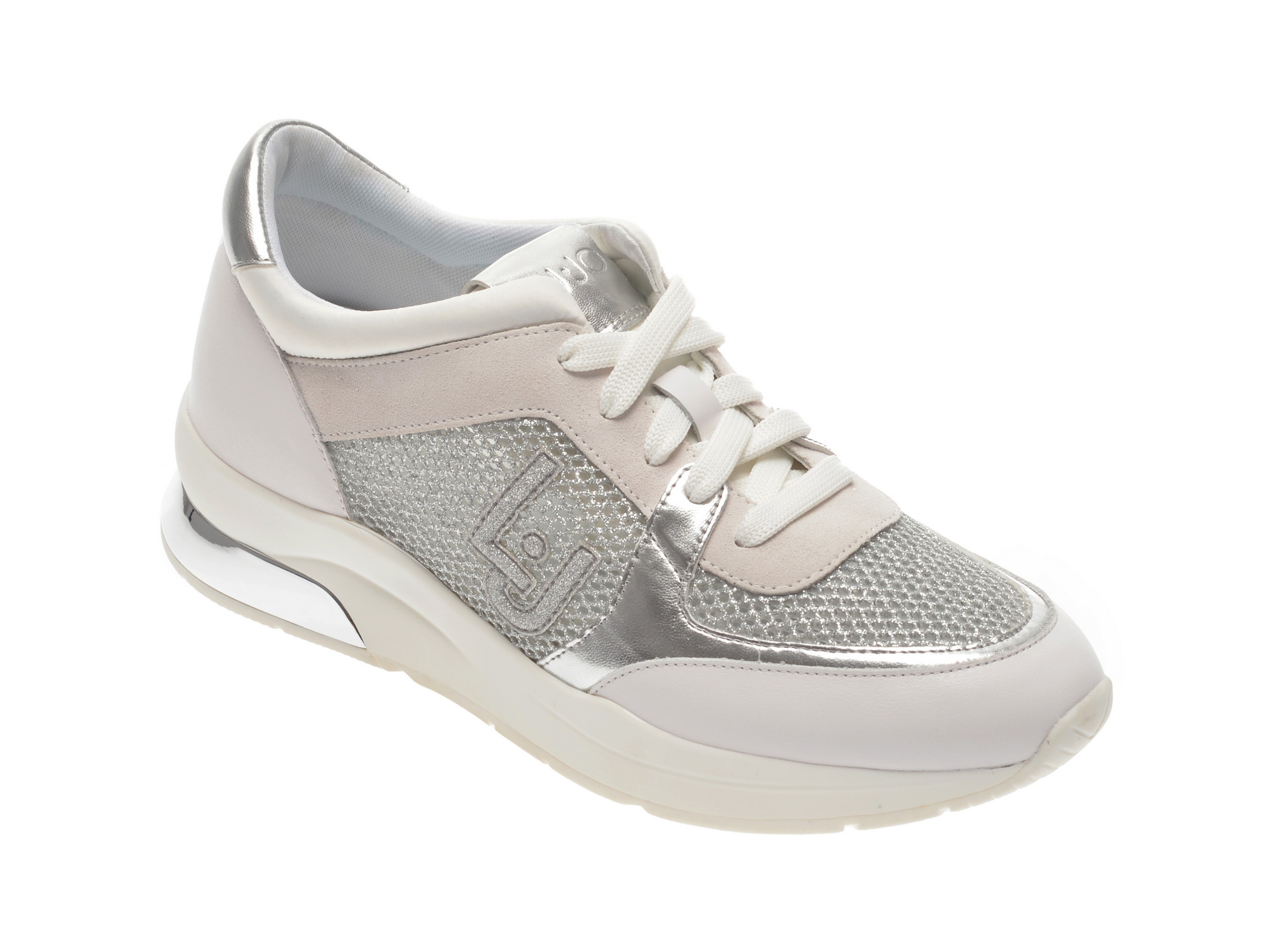 Pantofi sport LIU JO albi, KARL12, din material textil si piele ecologica