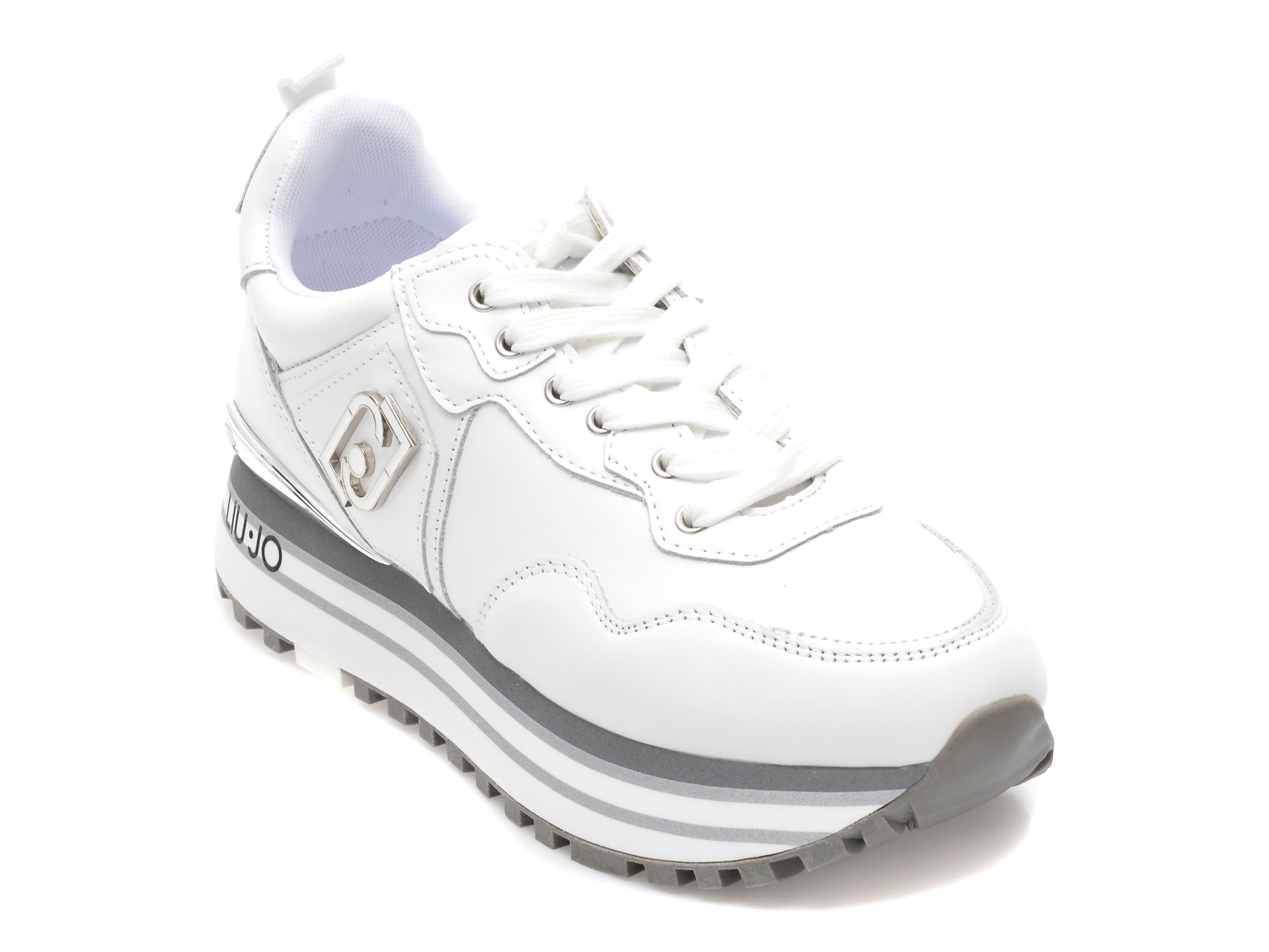 Pantofi sport LIU JO albi, MAXWO01, din piele naturala