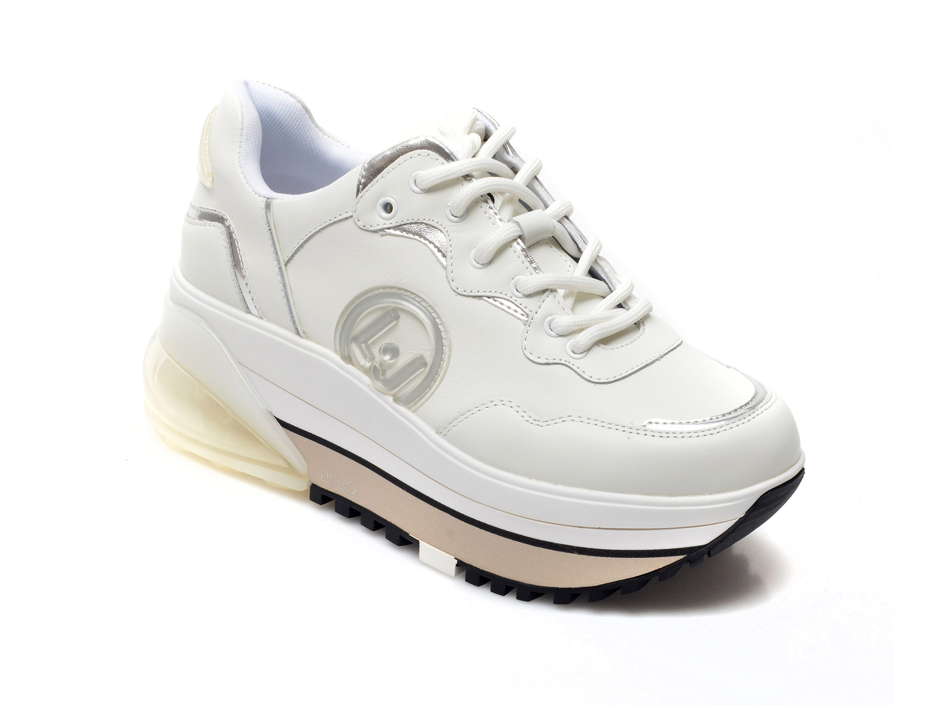Pantofi sport LIU JO albi, MAXWOA1, din piele naturala
