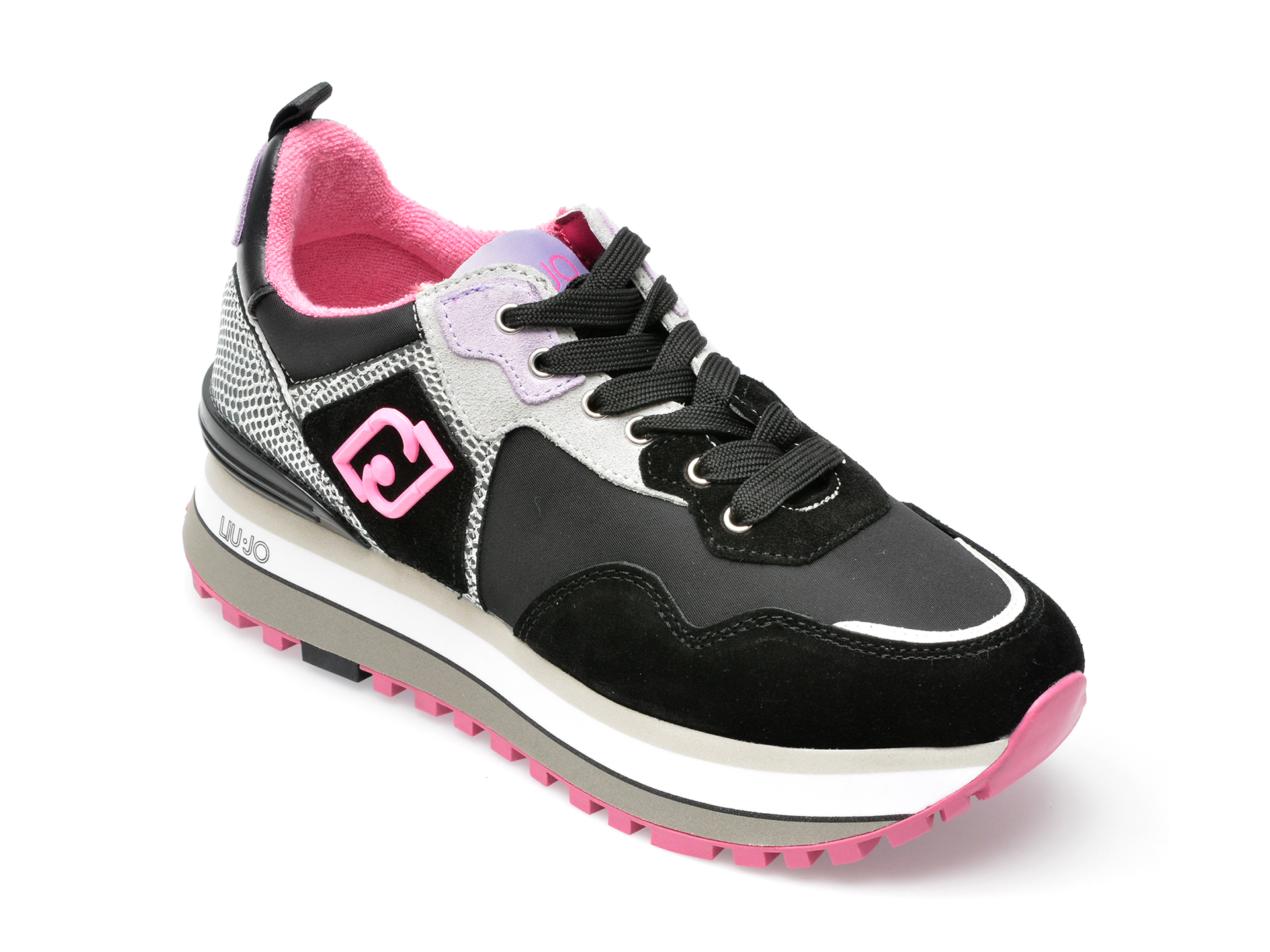 Pantofi sport LIU JO negri, MAXWO01, din material textil si piele intoarsa /femei/pantofi imagine noua