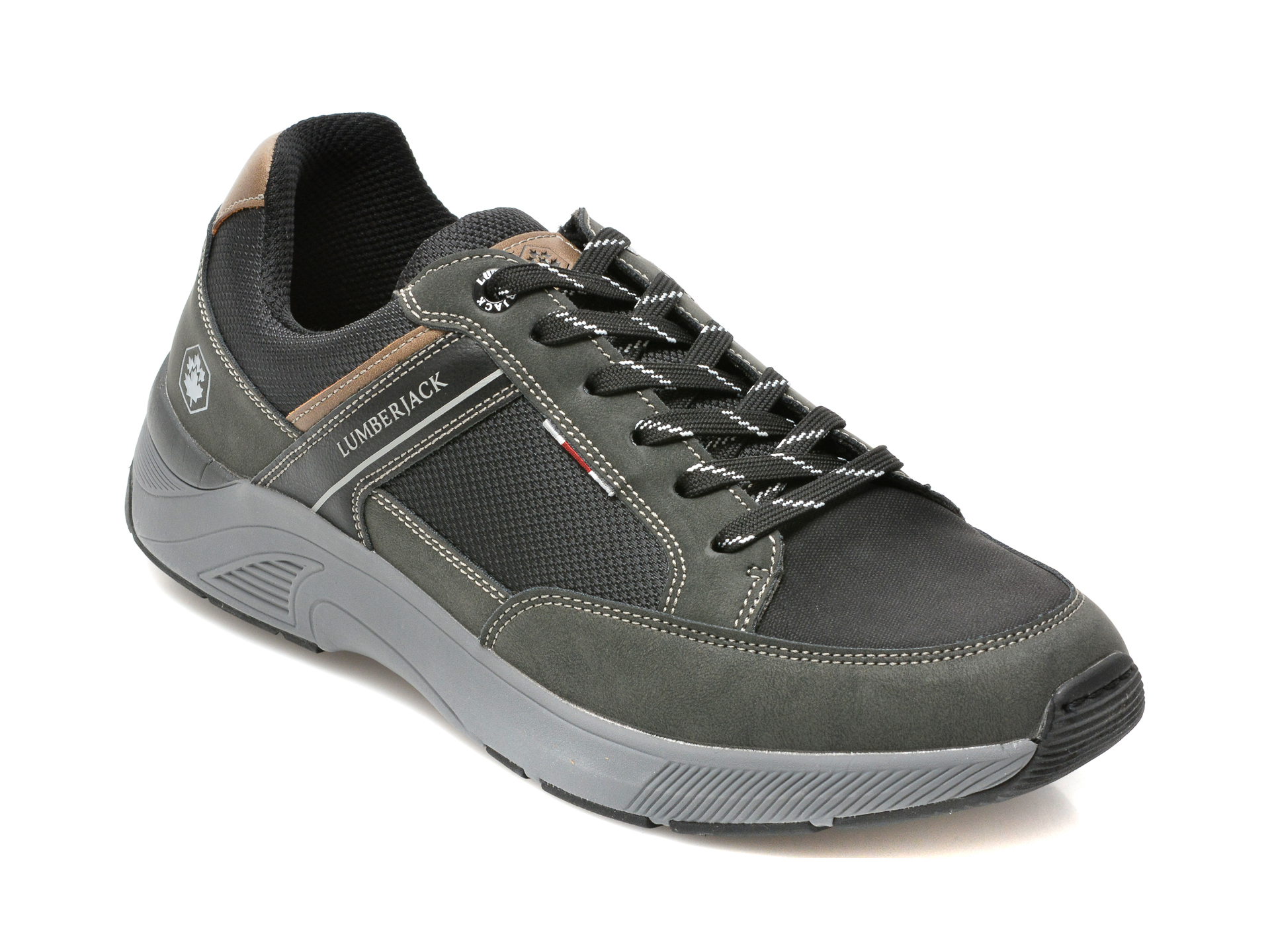 Pantofi sport LUMBERJACK negri, C071001, din material textil si piele ecologica Lumberjack imagine reduceri
