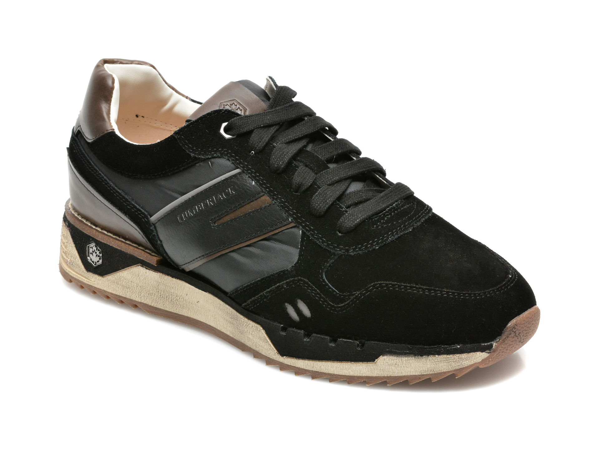 Pantofi sport LUMBERJACK negri, C101001, din material textil si piele naturala