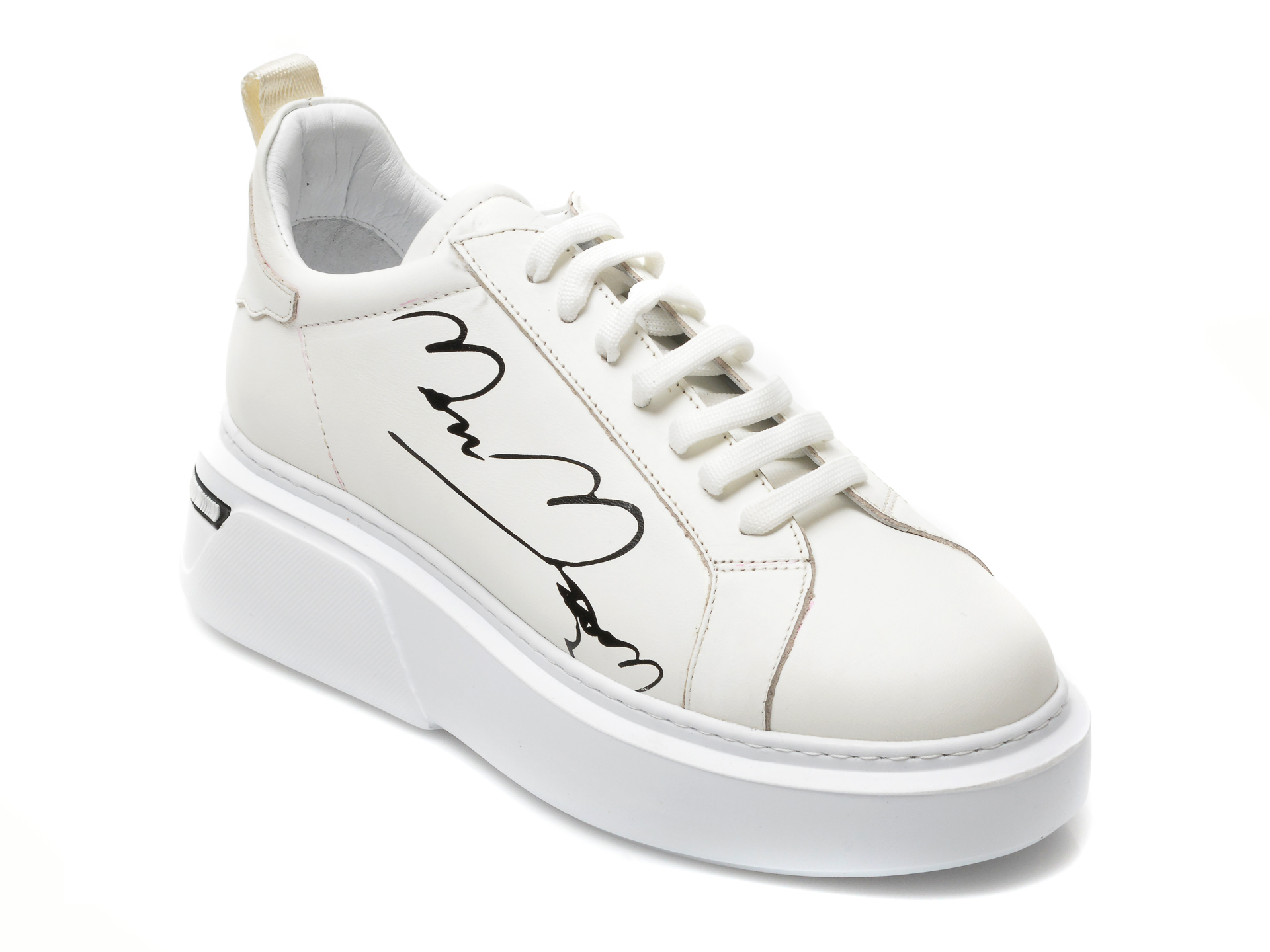 Pantofi sport MARIO MUZI albi, 229, din piele naturala