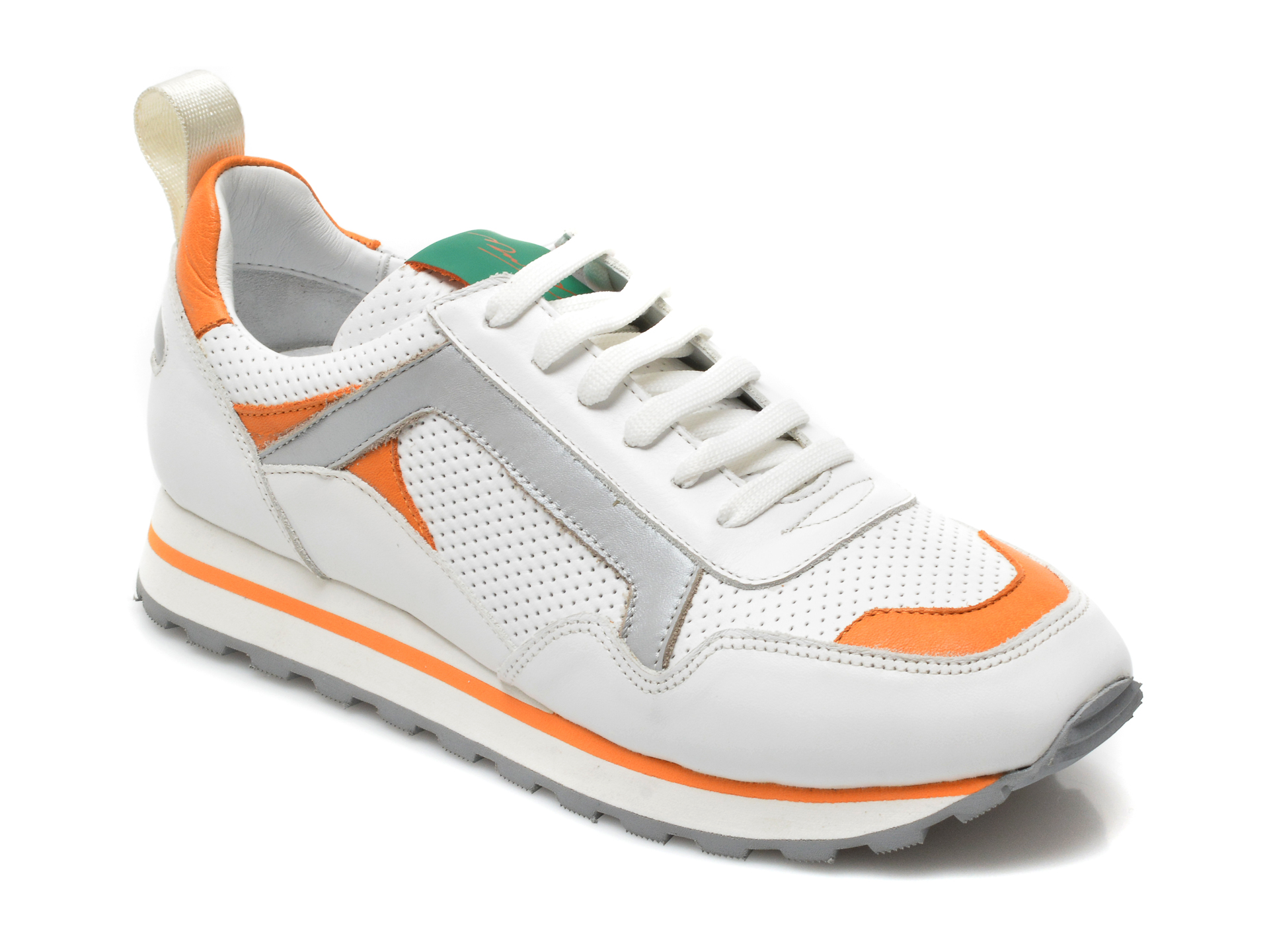 Pantofi sport MARIO MUZI albi, 261, din piele naturala
