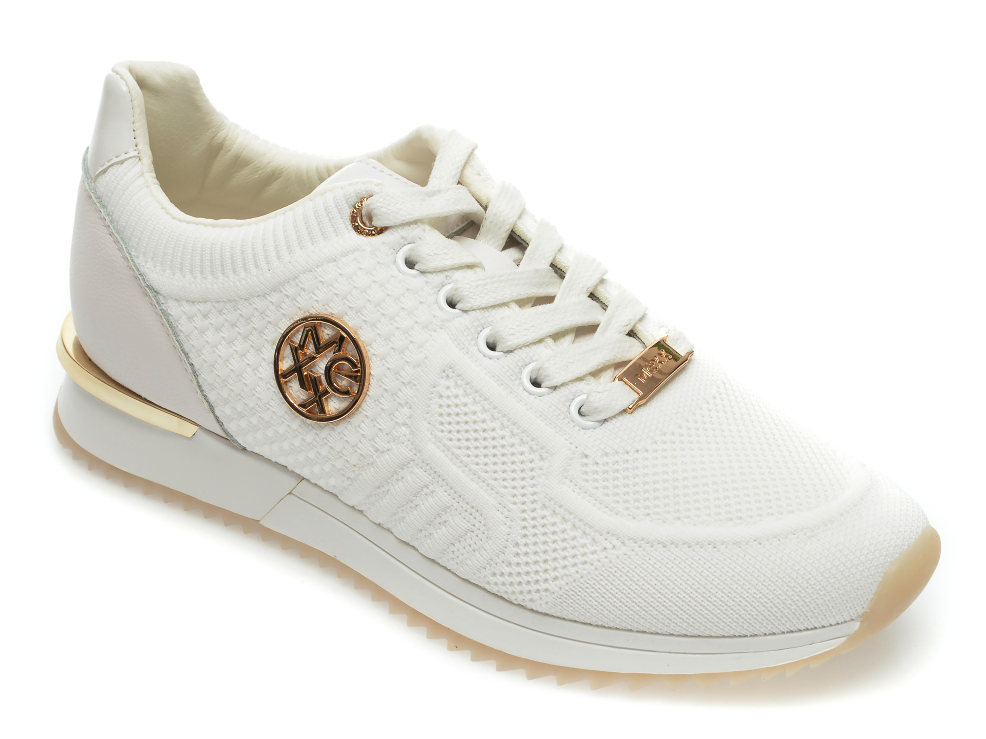 Pantofi sport MEXX albi, K0205, din material textil si piele ecologica