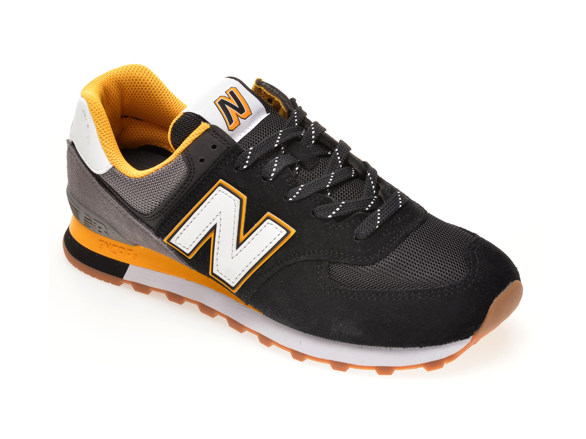 Pantofi sport NEW BALANCE negri, ML574, din material textil si piele intoarsa