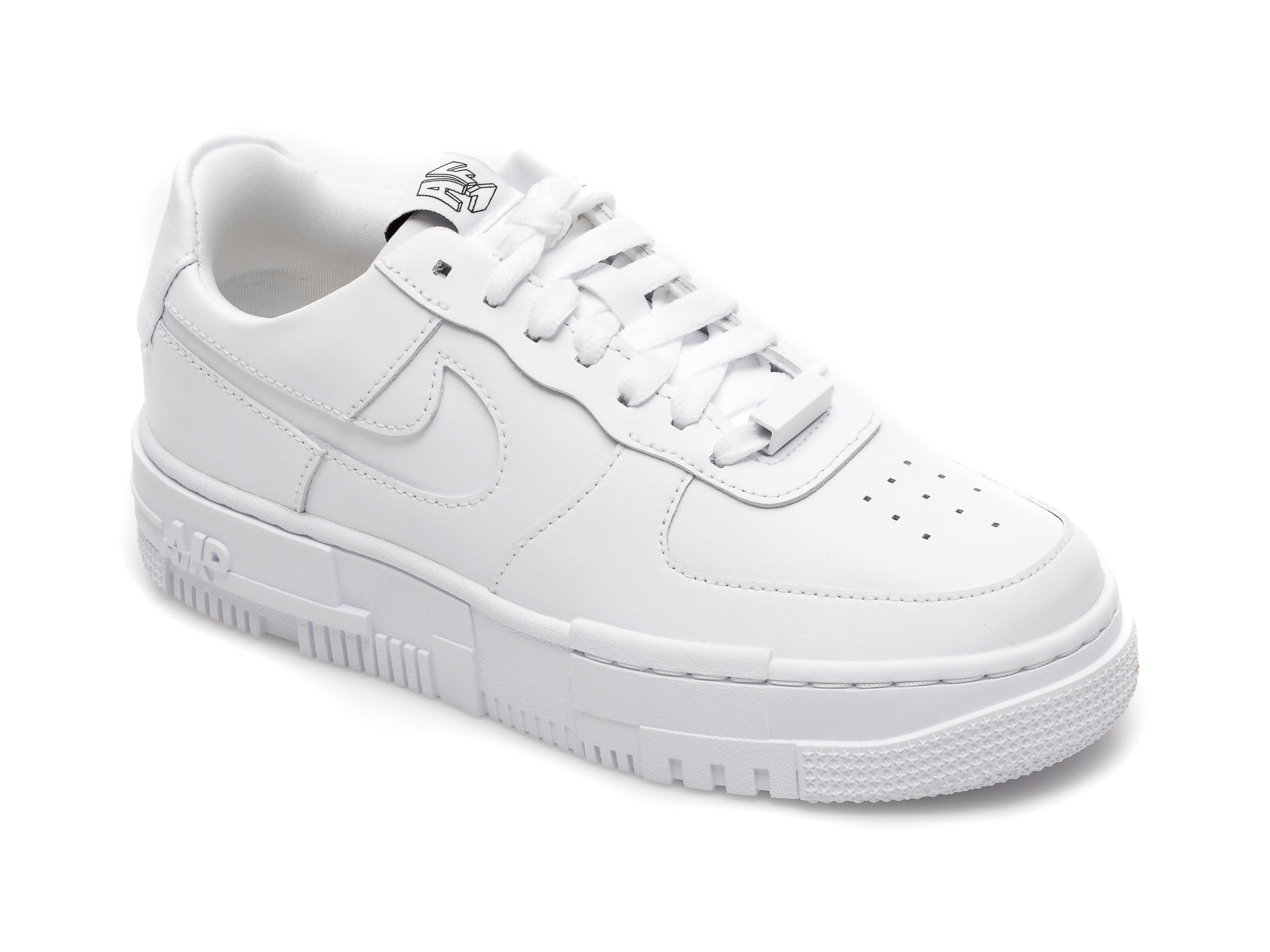 Pantofi sport NIKE albi, W AF1 PIXEL, din piele naturala