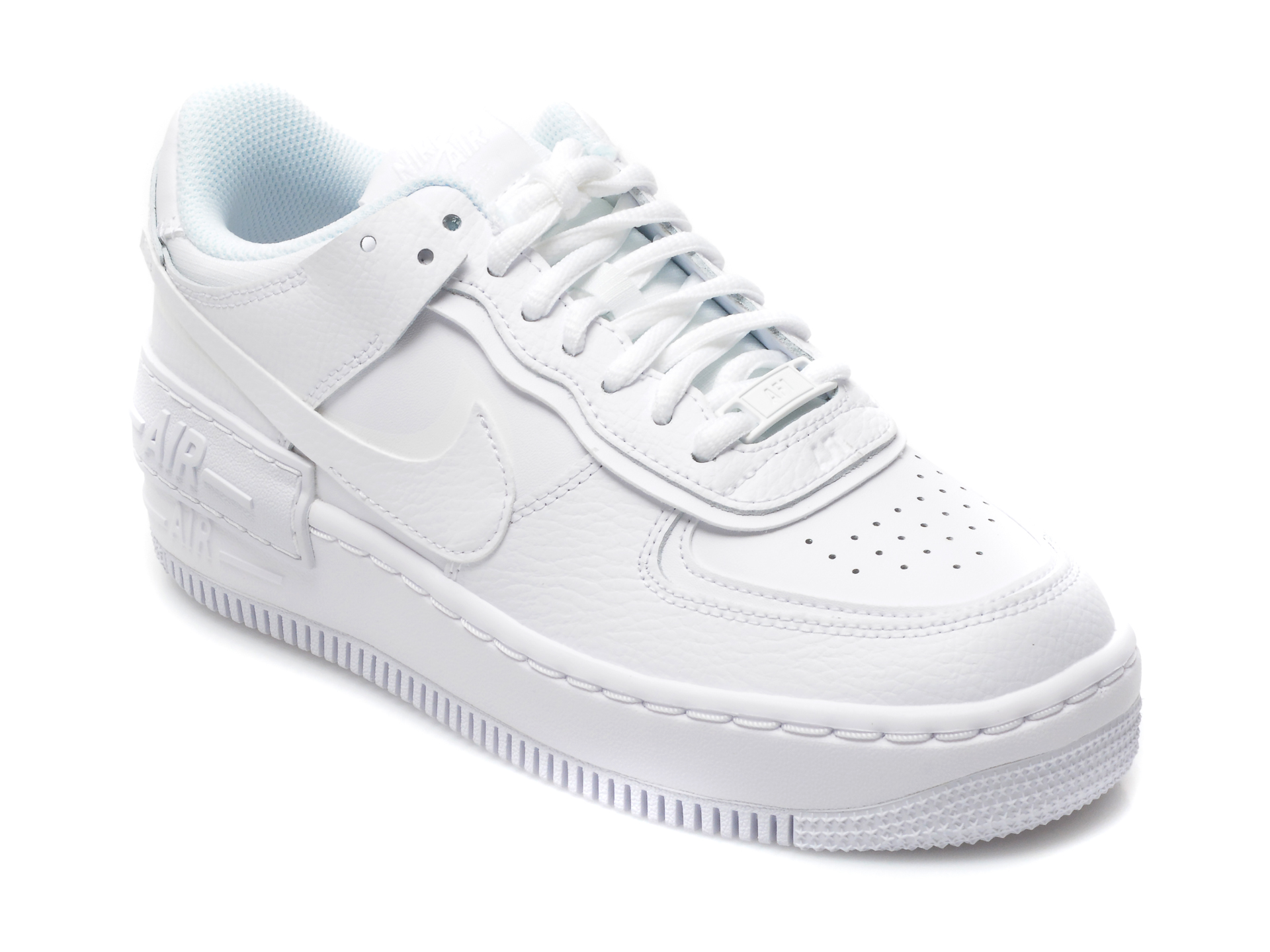 Pantofi sport NIKE albi, W AF1 SHADOW, din piele naturala Nike imagine noua