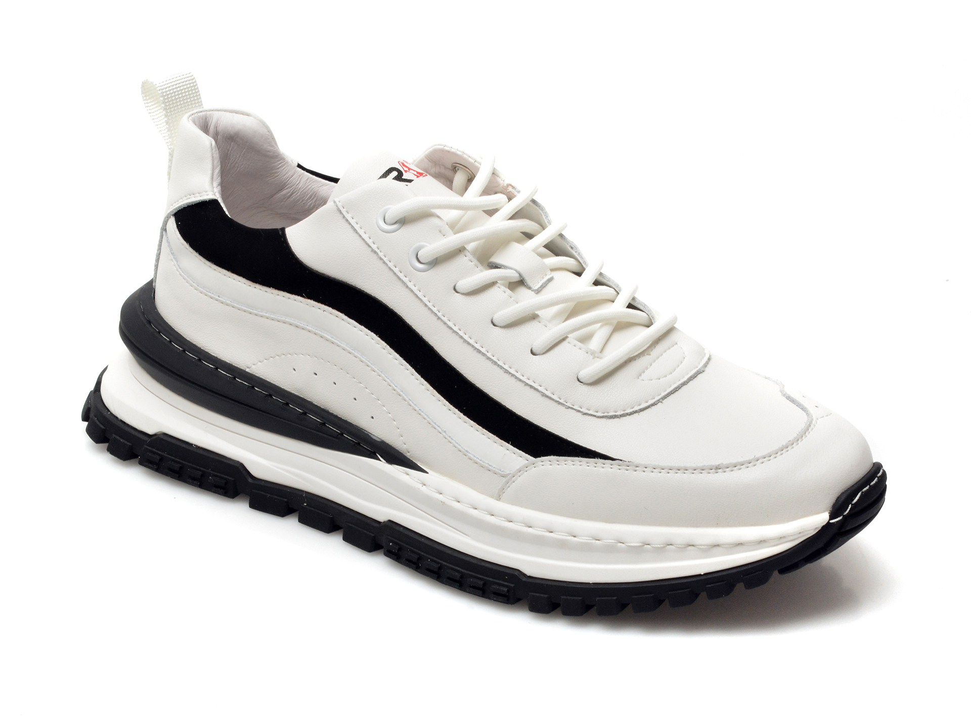 Pantofi sport OTTER albi, T1689, din piele naturala