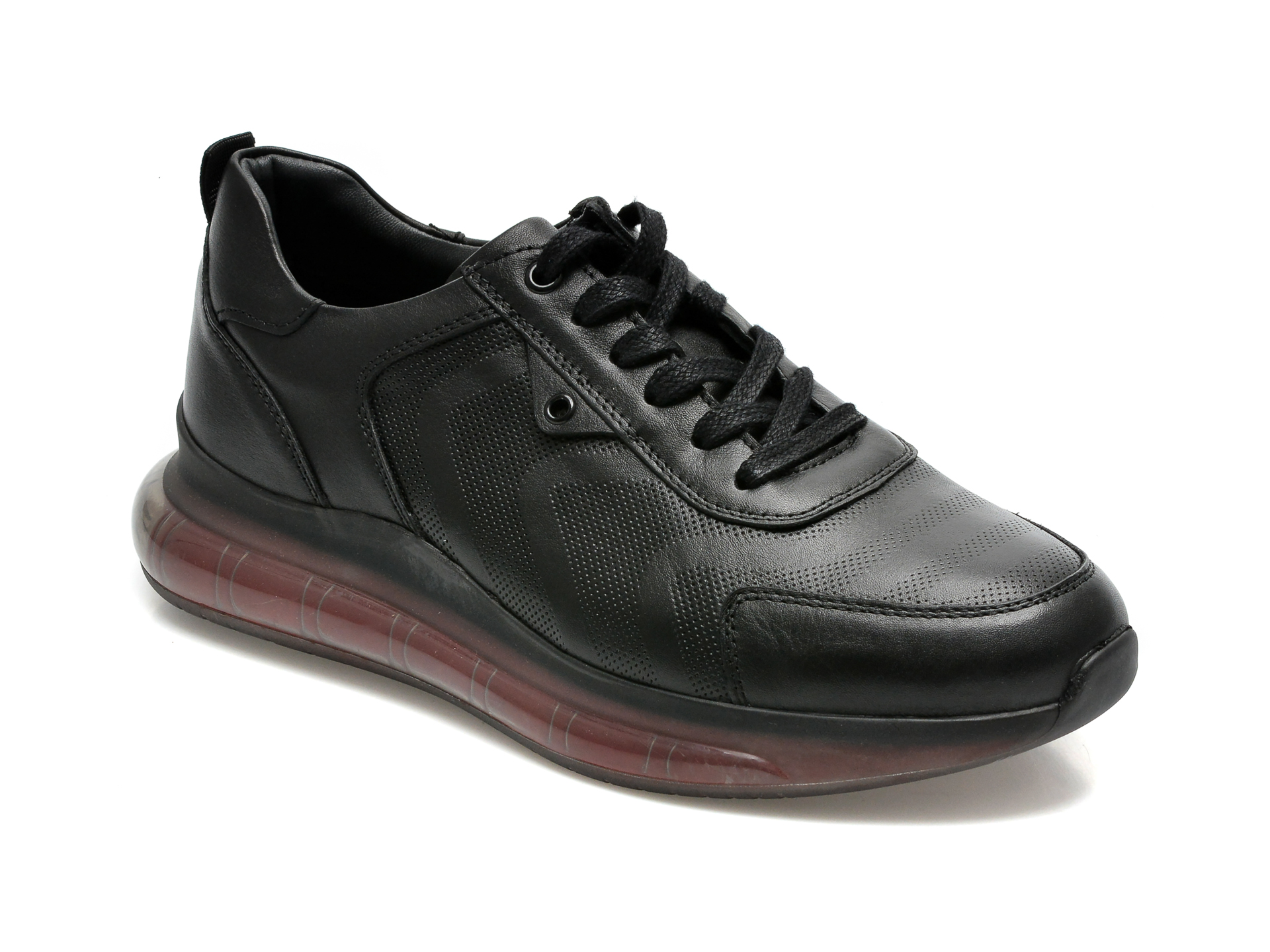 Pantofi sport OTTER negri, 13701, din piele naturala Otter