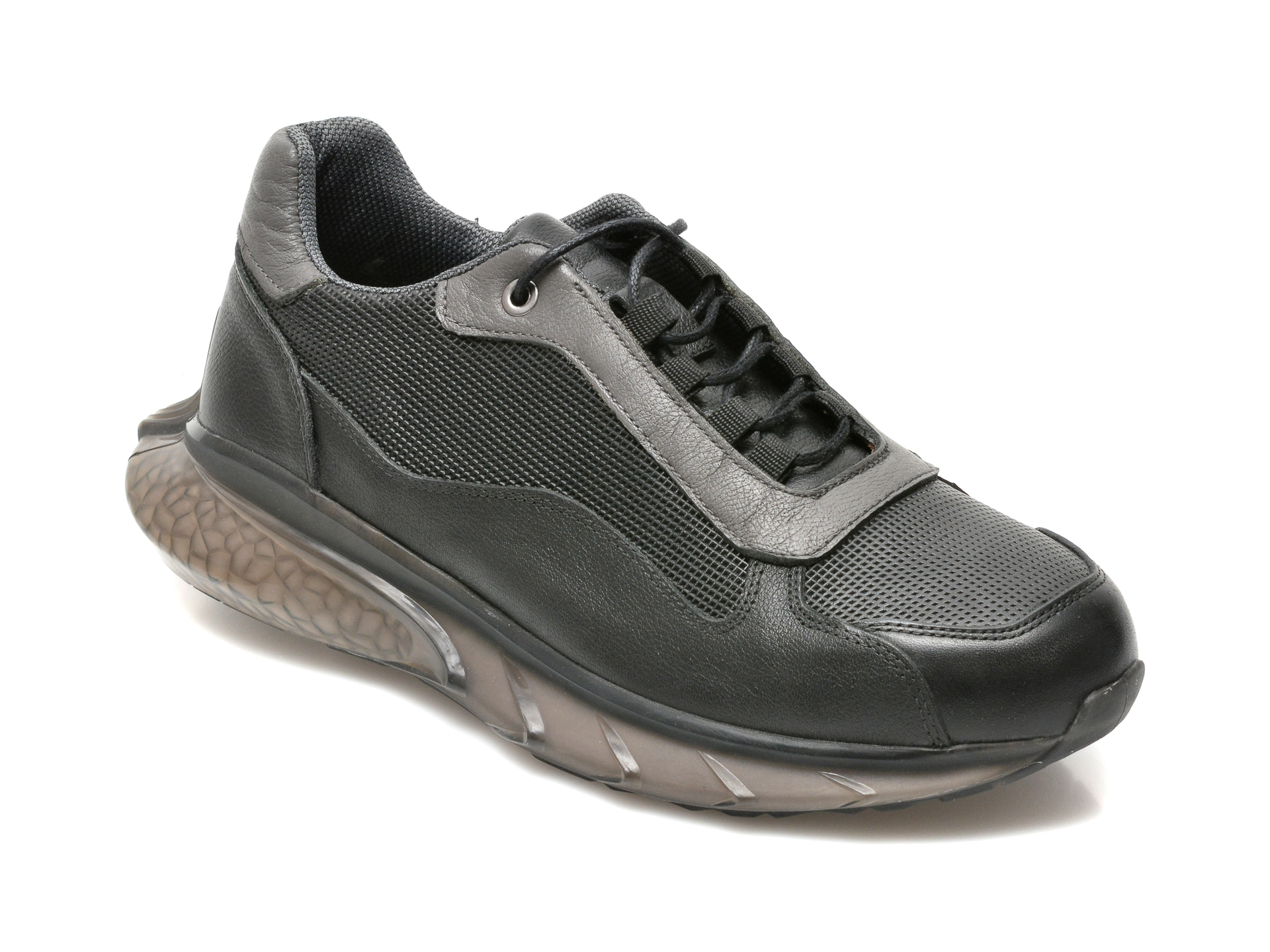 Pantofi sport OTTER negri, 21RBY10, din piele naturala Otter imagine reduceri