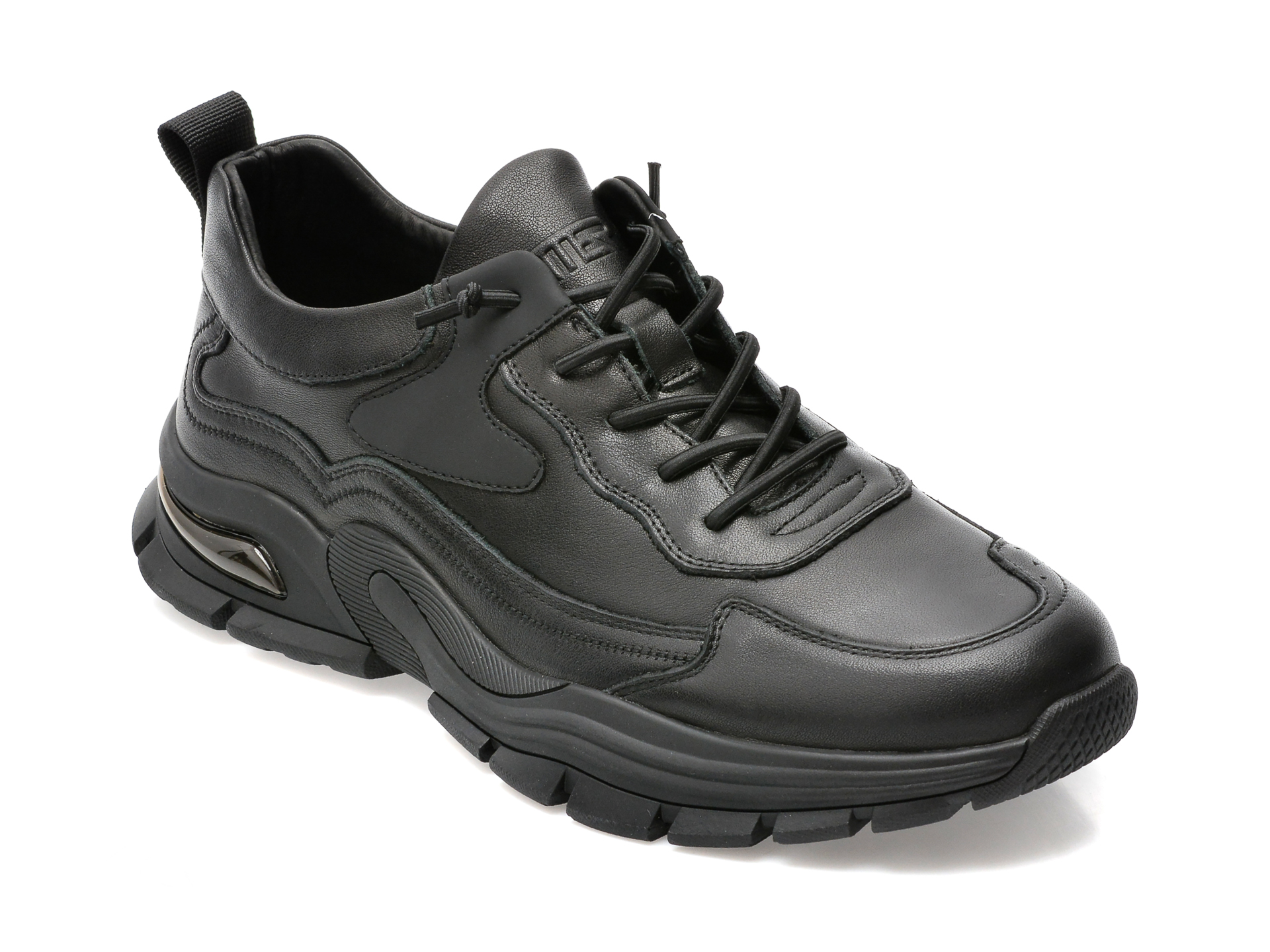 Pantofi sport OTTER negri, 2323, din piele naturala