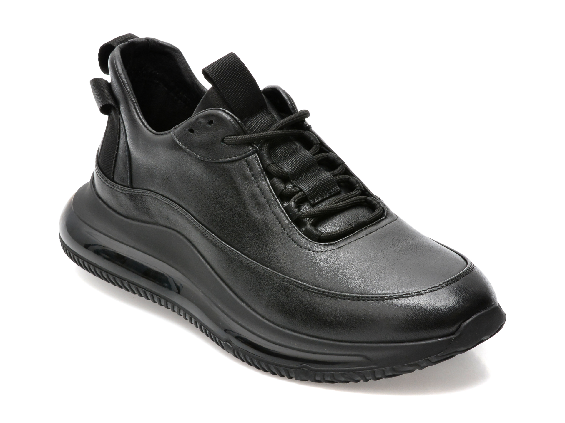 Pantofi sport OTTER negri, E600002, din piele naturala