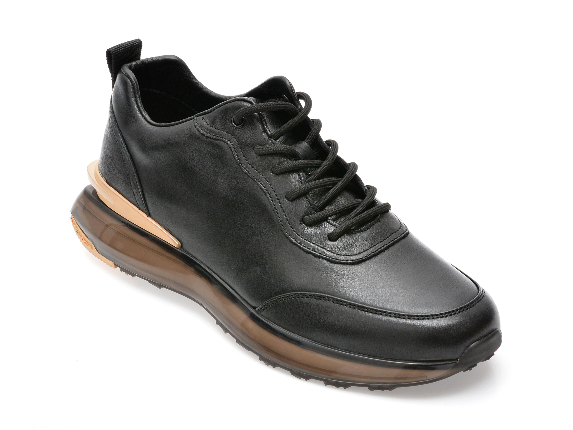 Pantofi sport OTTER negri, EY9383, din piele naturala