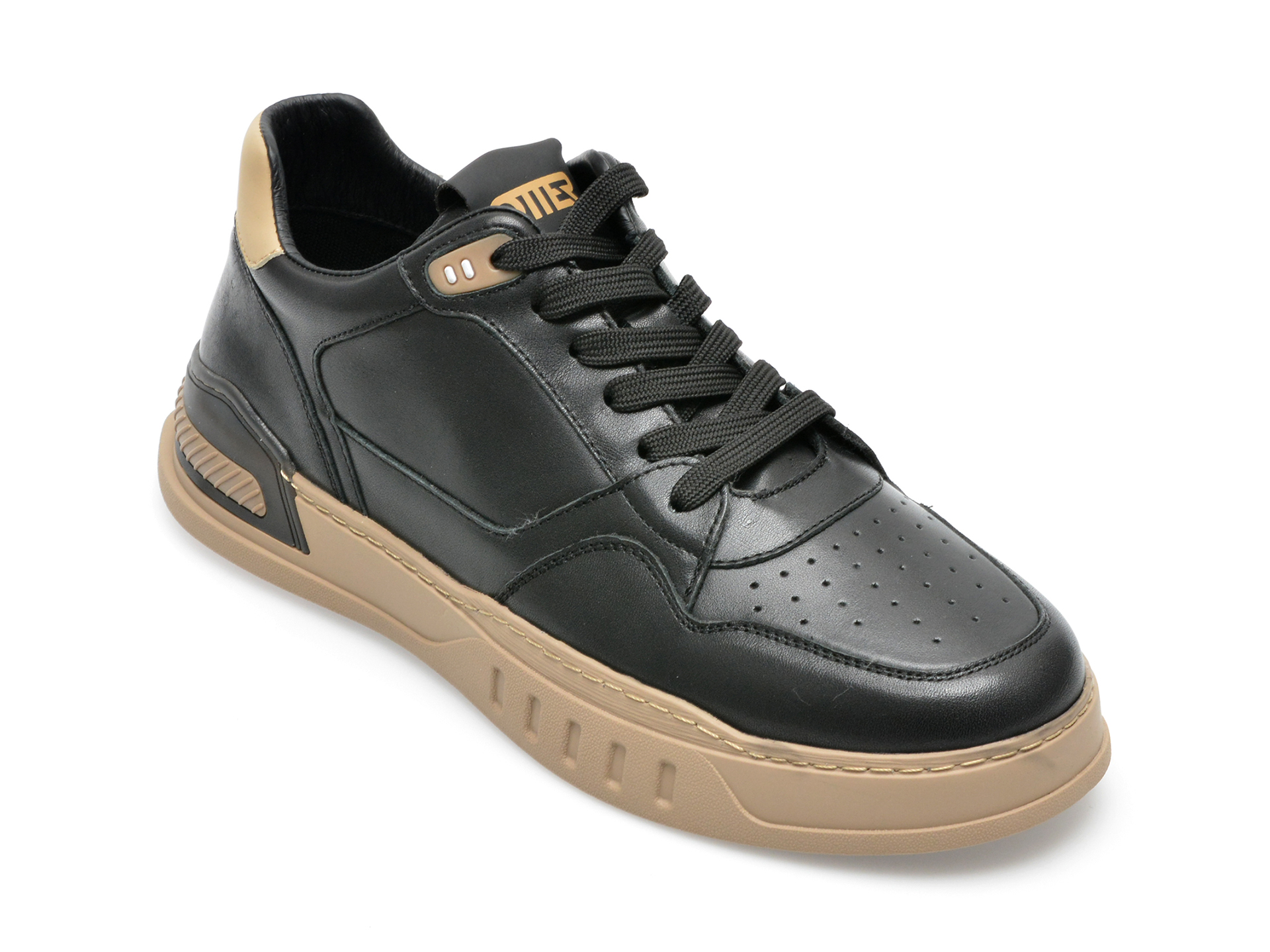 Pantofi sport OTTER negri, F032, din piele naturala