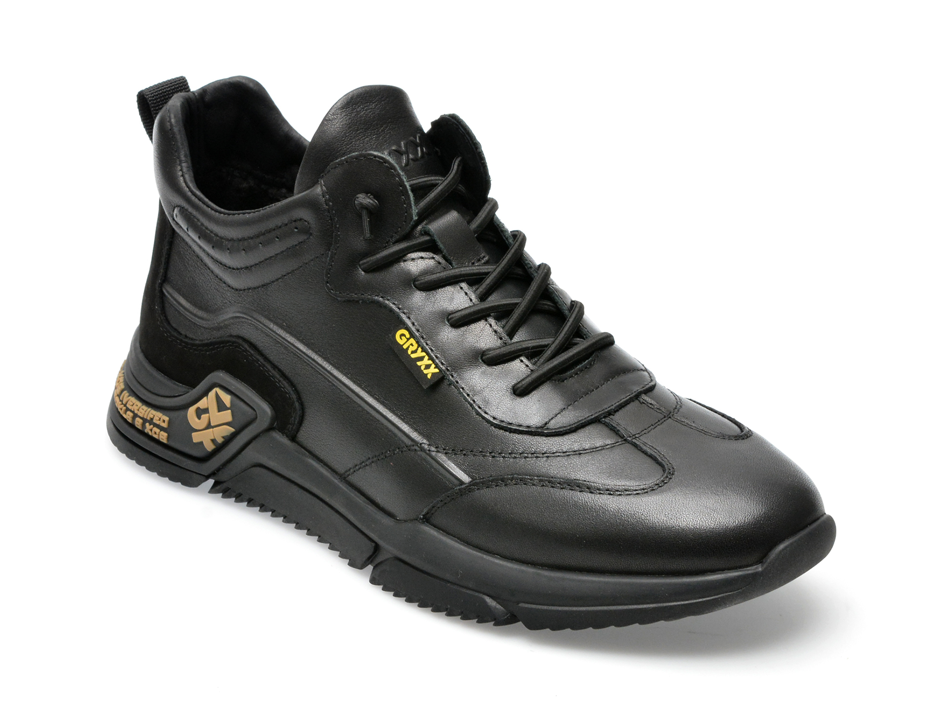 Pantofi sport OTTER negri, J200006, din piele naturala