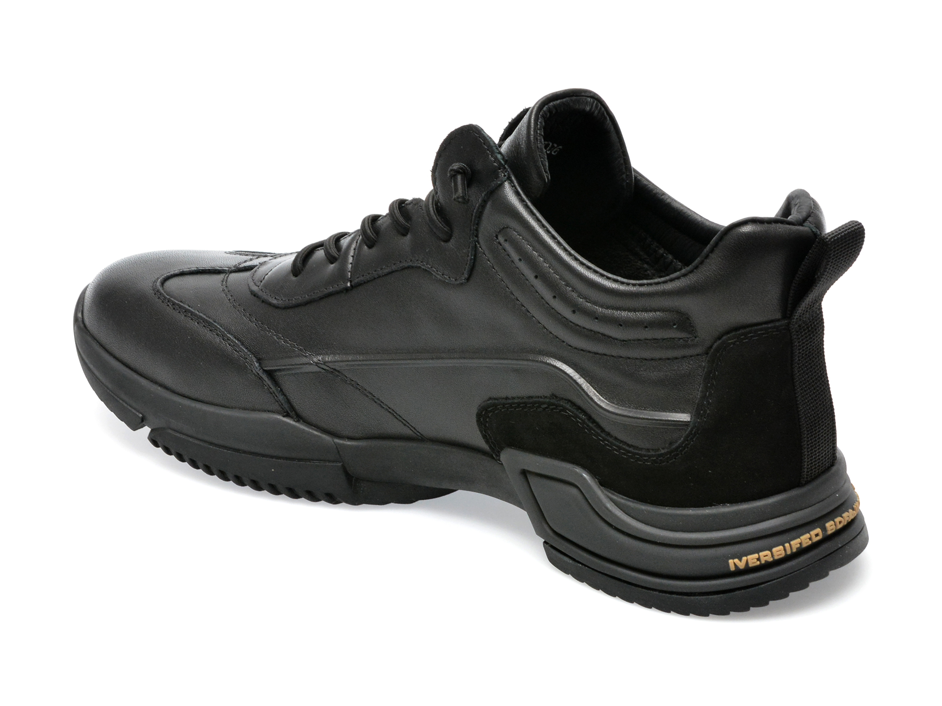 Poze Pantofi sport OTTER negri, J200006, din piele naturala Tezyo