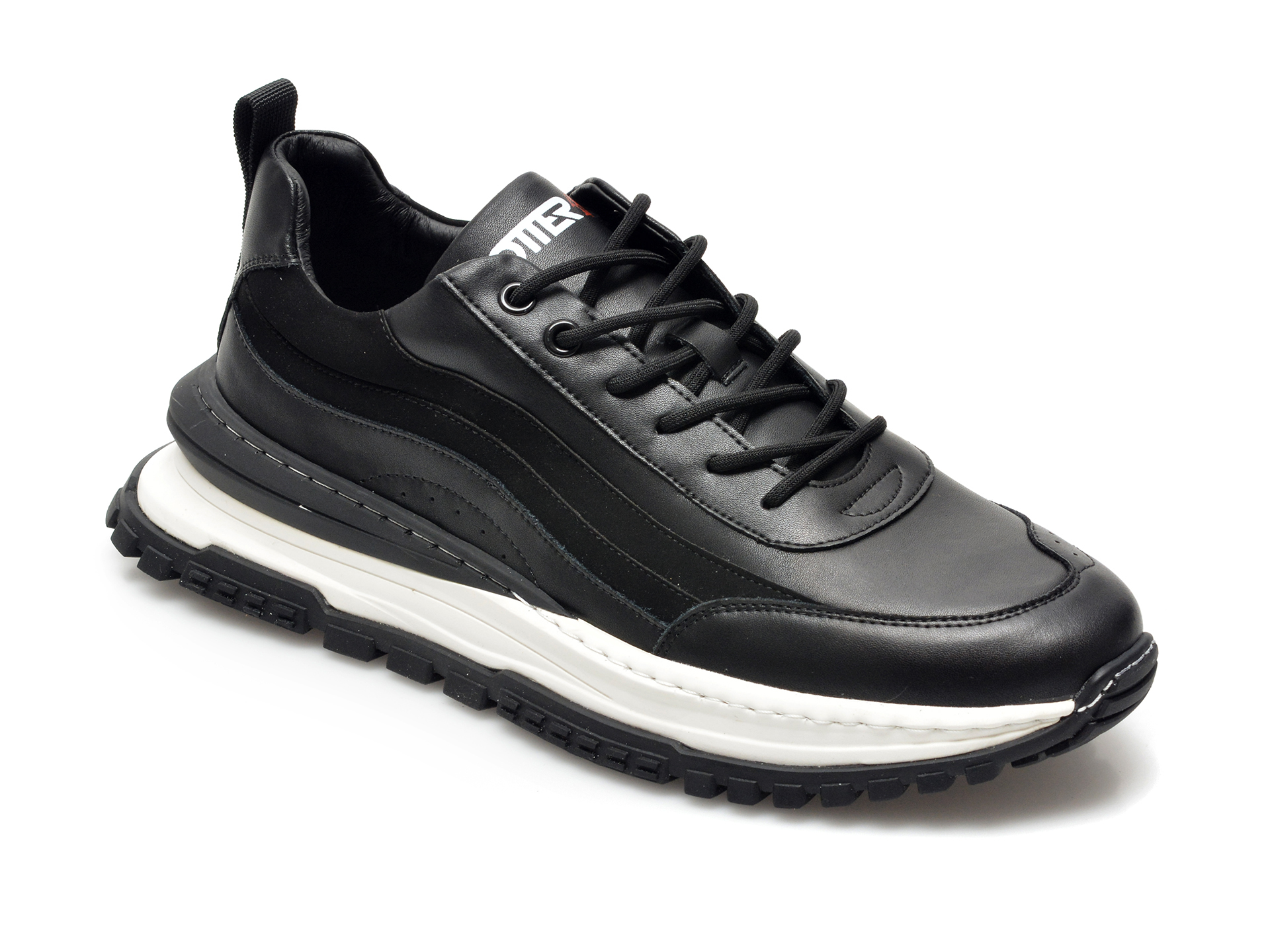 Pantofi sport OTTER negri, T1689, din piele naturala