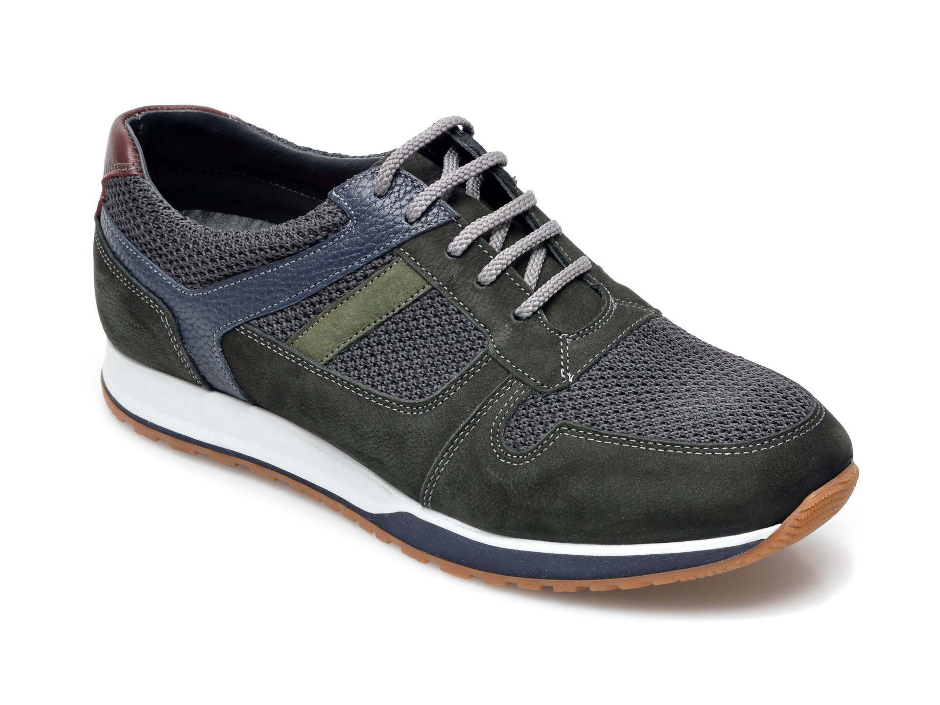 Pantofi sport OTTER verzi, 81101, din material textil si piele intoarsa