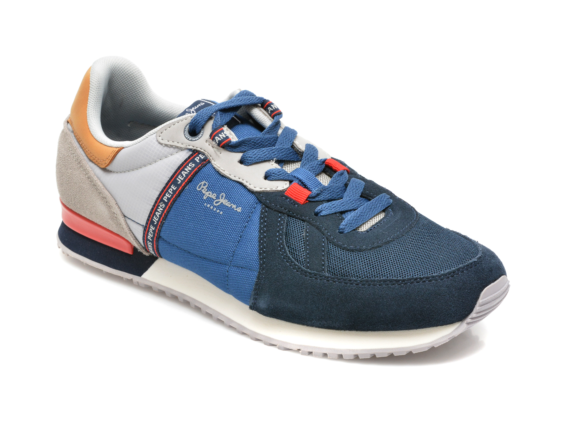 Pantofi sport PEPE JEANS albastri, MS30772, din material textil si piele intoarsa Pepe Jeans
