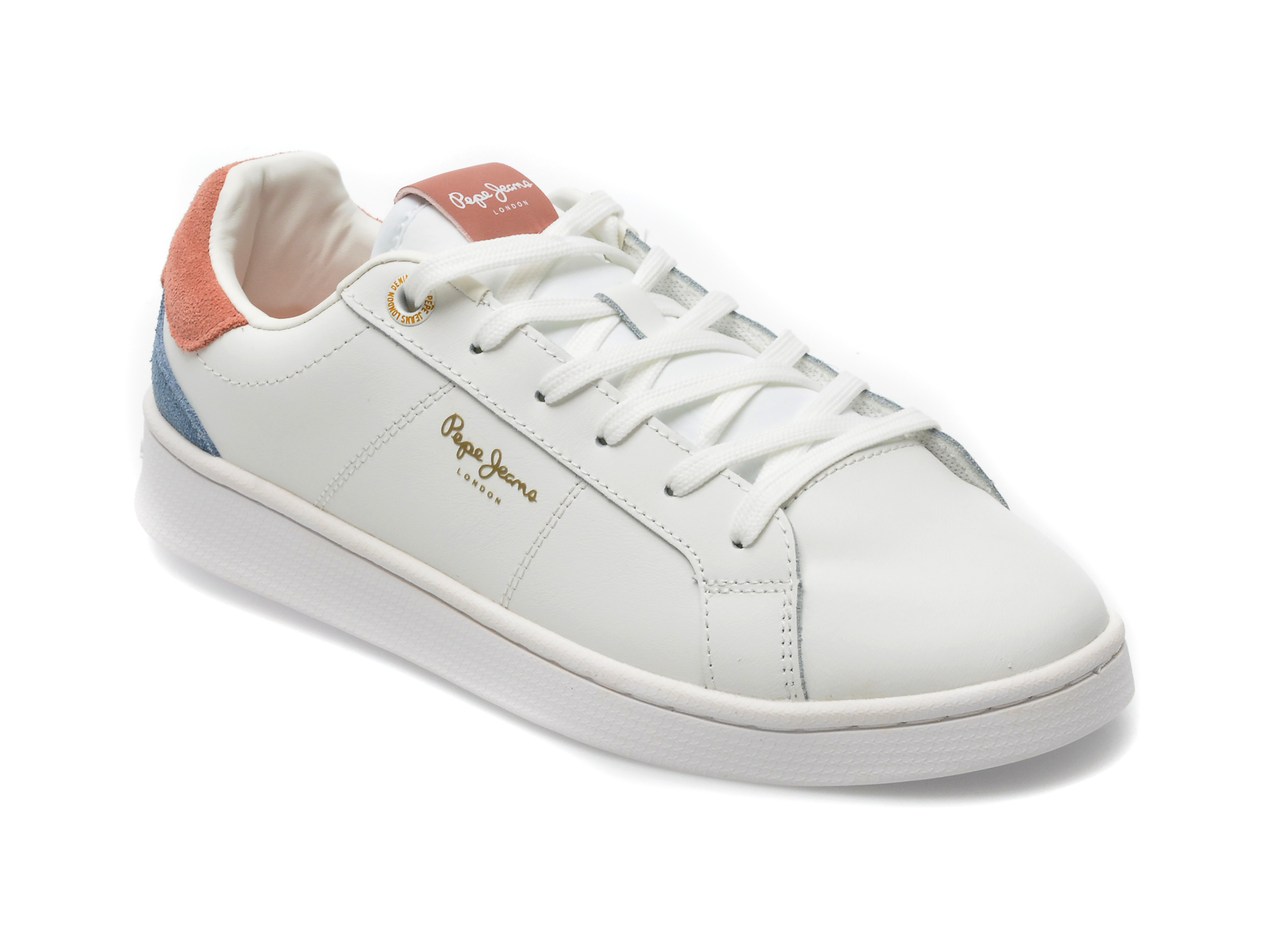 Pantofi sport PEPE JEANS albi, LS31467, din piele ecologica /femei/pantofi imagine noua