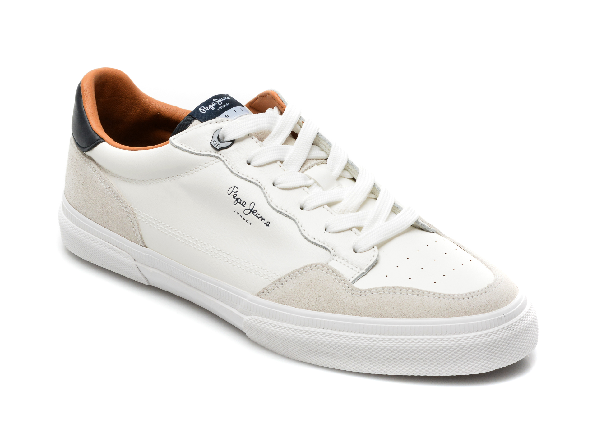 Pantofi sport PEPE JEANS albi, MS30765, din piele ecologica Pepe Jeans