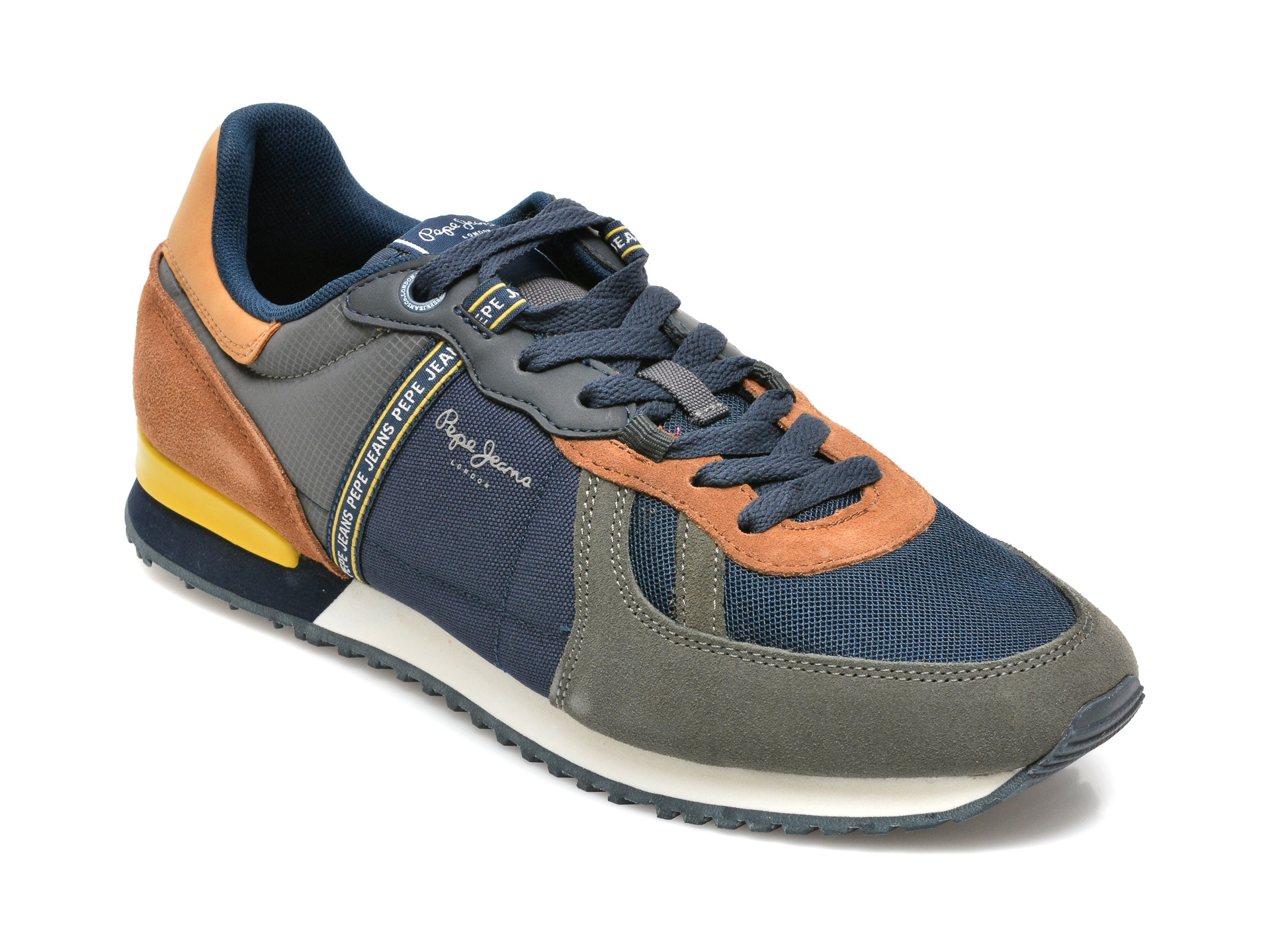 Pantofi sport PEPE JEANS bleumarin, MS30772, din material textil si piele naturala Pepe Jeans imagine reduceri