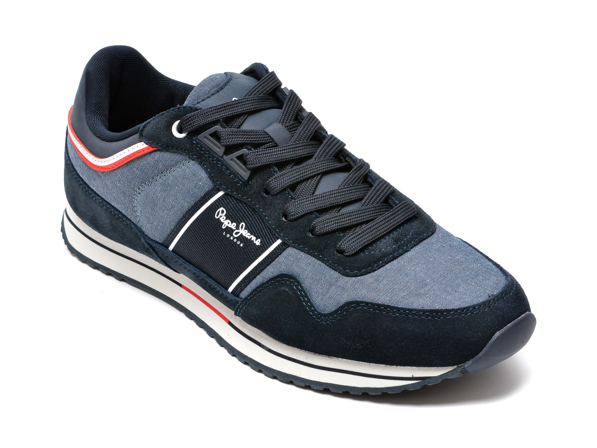 Pantofi sport PEPE JEANS bleumarin, MS30798, din material textil si piele naturala